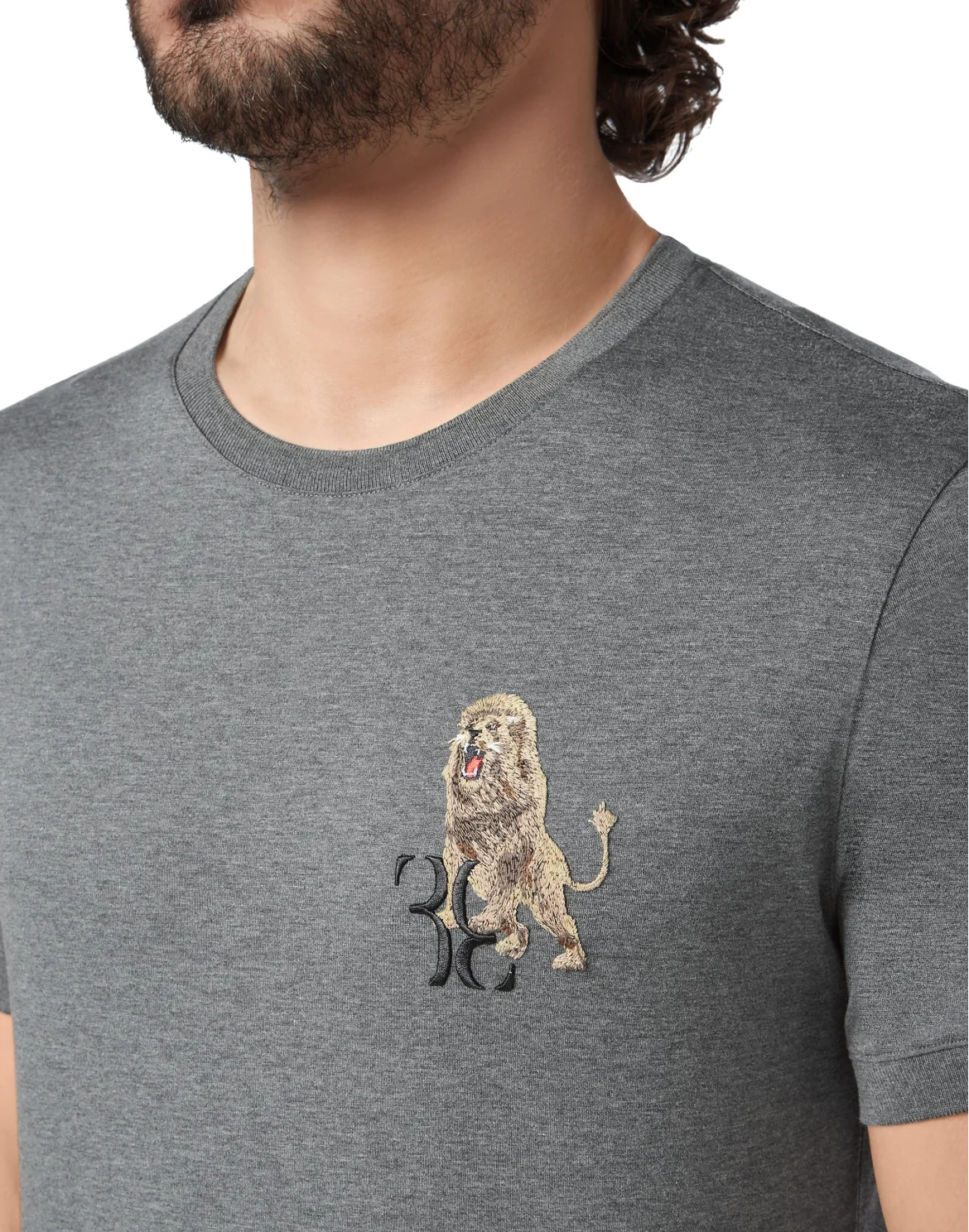 T-shirt Round Neck SS Lion, цвет: Серый