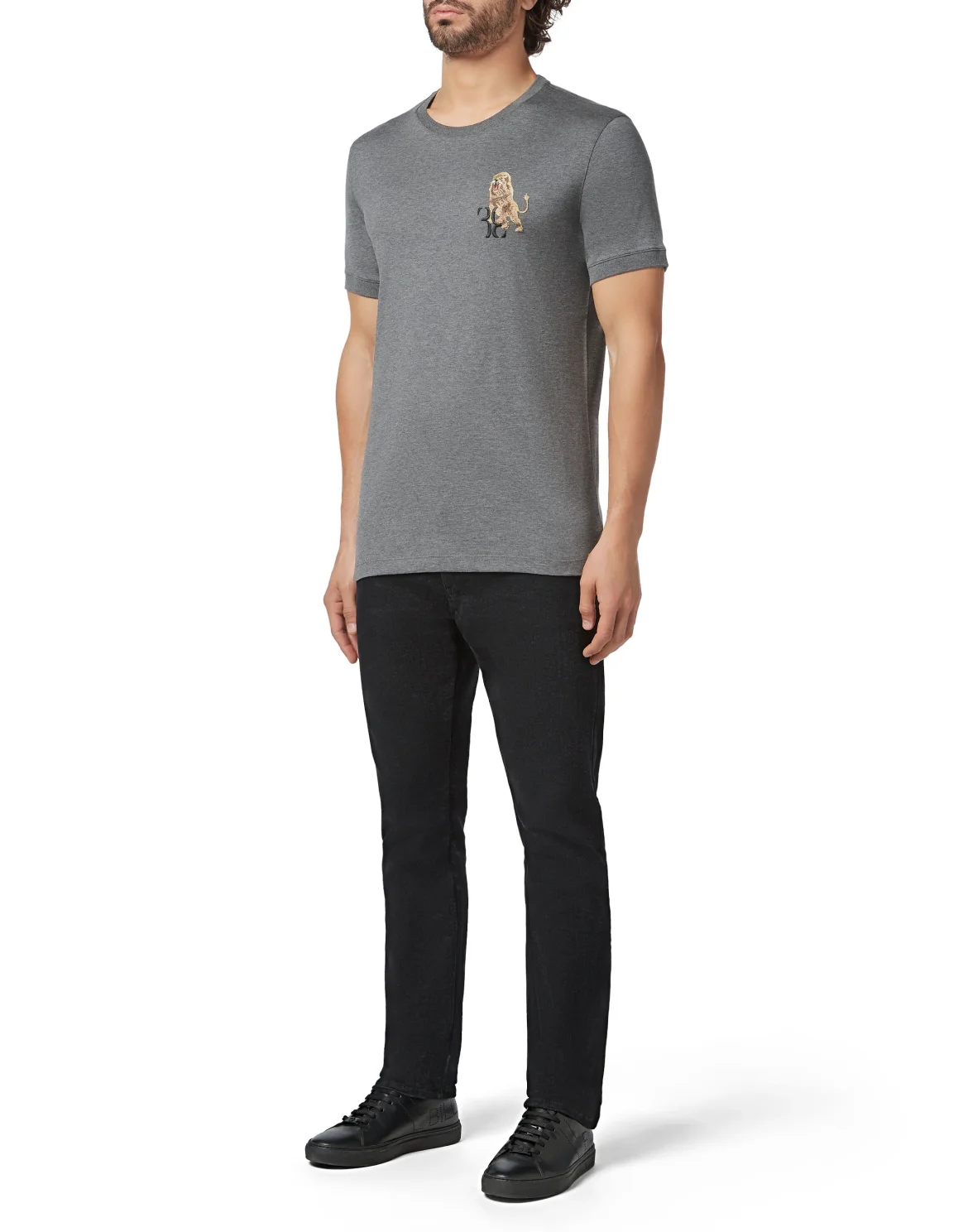 T-shirt Round Neck SS Lion, цвет: Серый