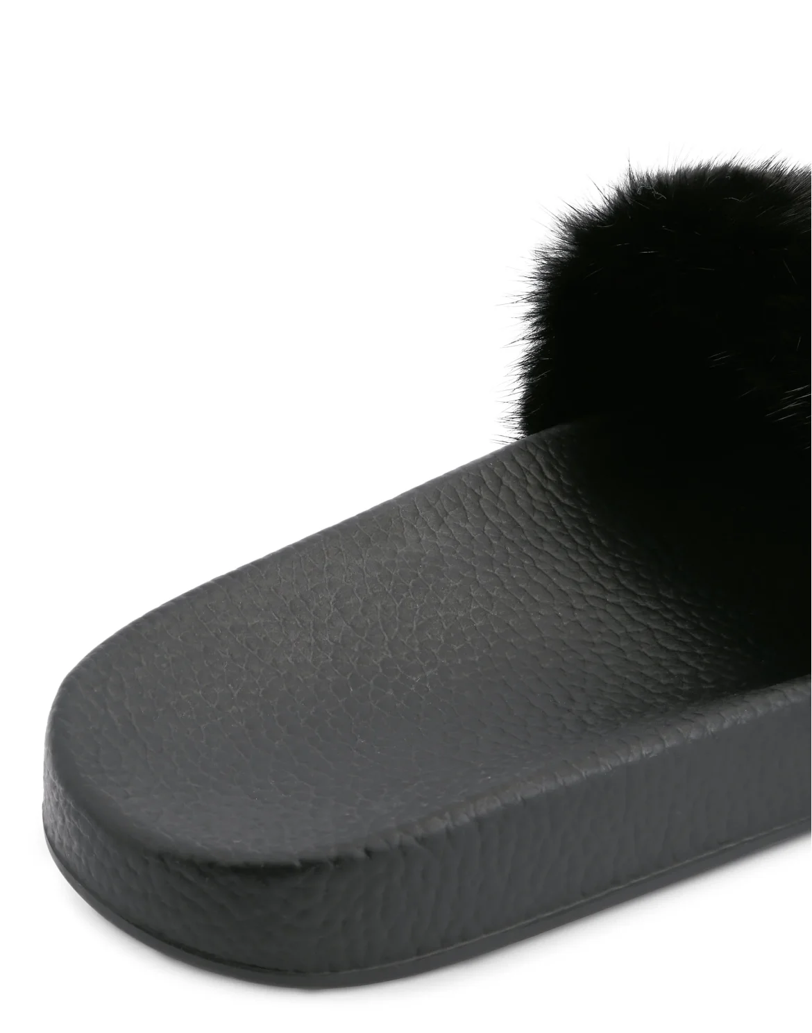 Flat gummy sandals, цвет: Черный