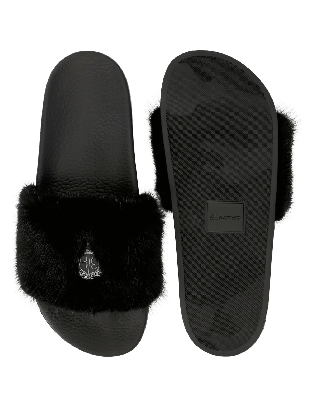 Flat gummy sandals, цвет: Черный