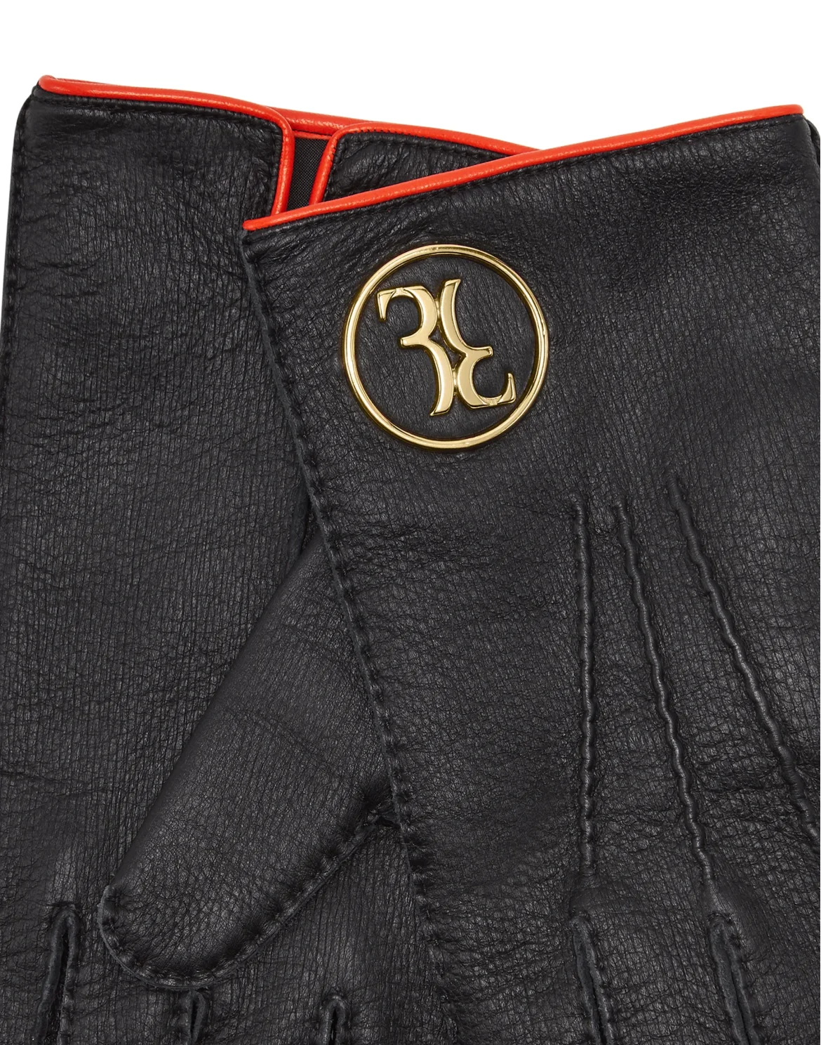 Mid-gloves in Leather and Cashmere Double B, цвет: Черный