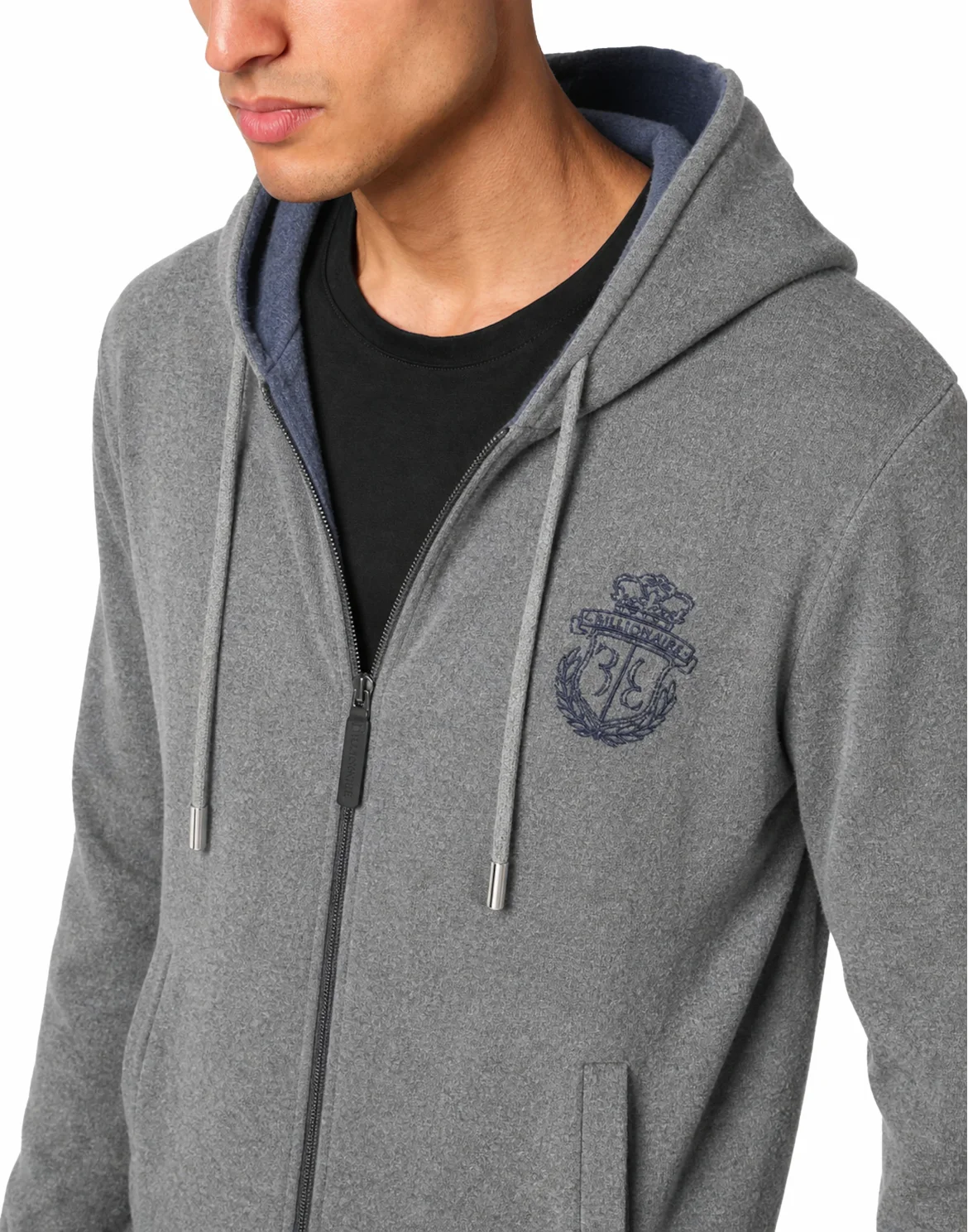 Cotton and Cashmere Hoodie Sweatjacket Crest, цвет: Серый