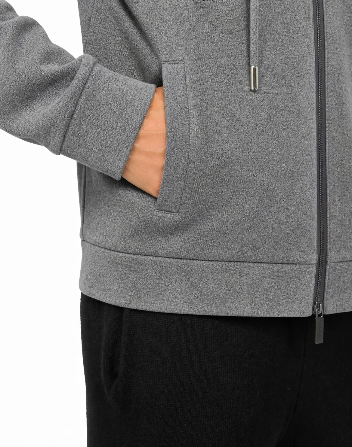 Cotton and Cashmere Hoodie Sweatjacket Crest, цвет: Серый
