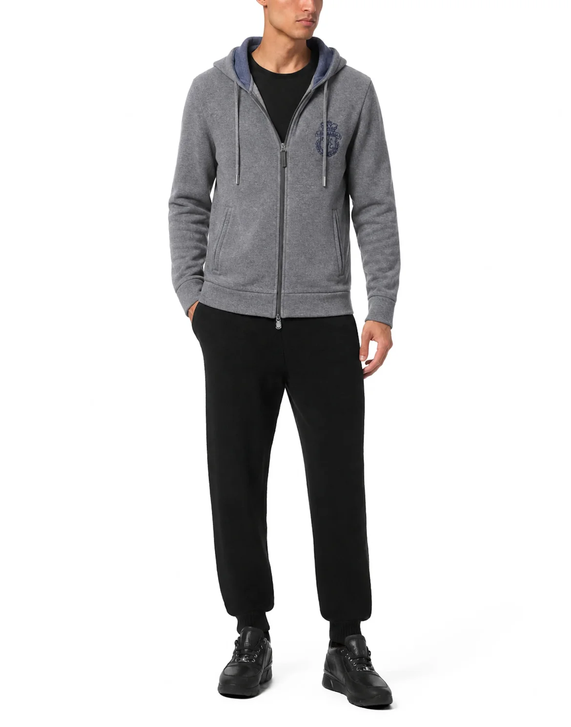 Cotton and Cashmere Hoodie Sweatjacket Crest, цвет: Серый