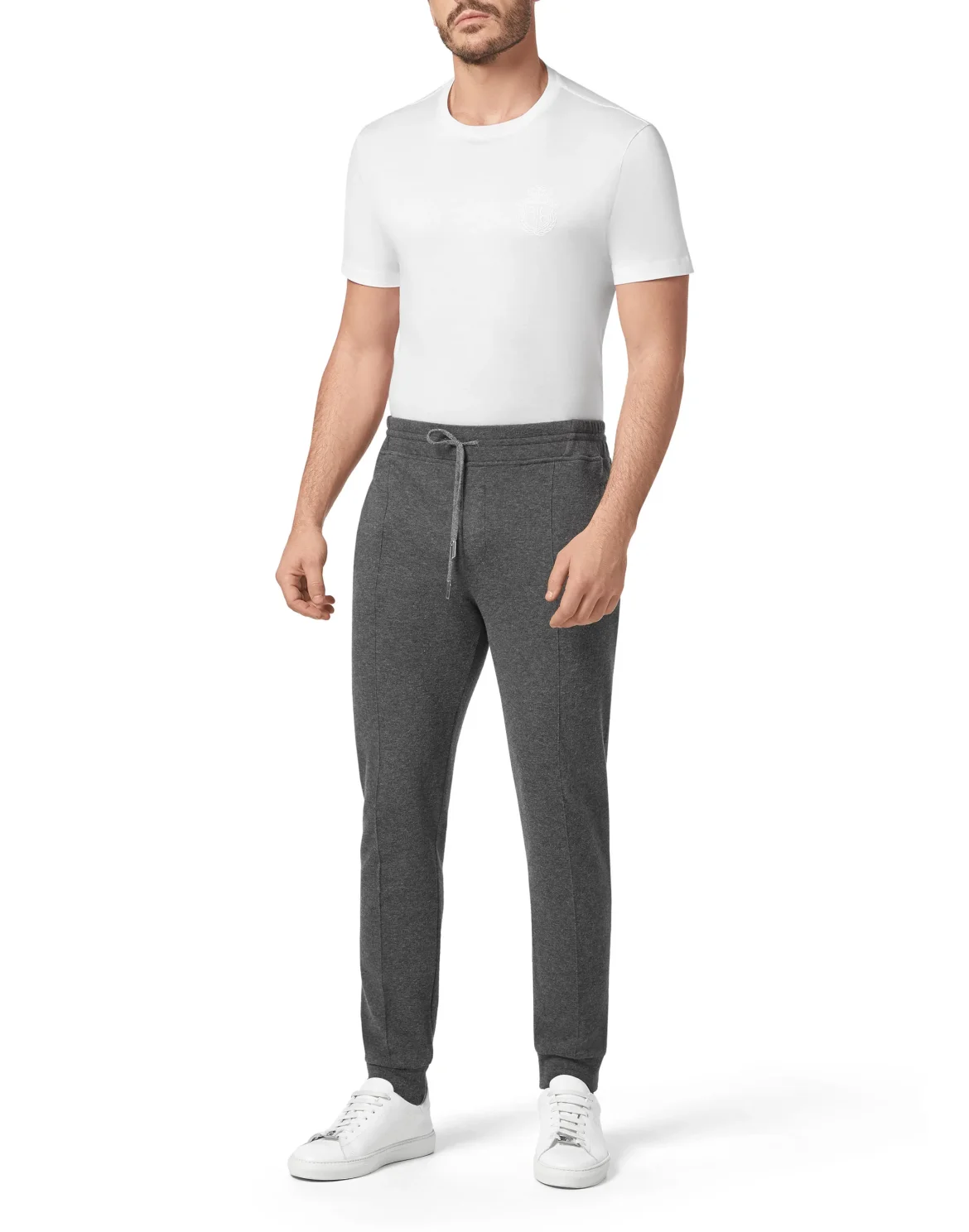 Cotton and Cashmere Jogging Trousers Crest, цвет: Серый
