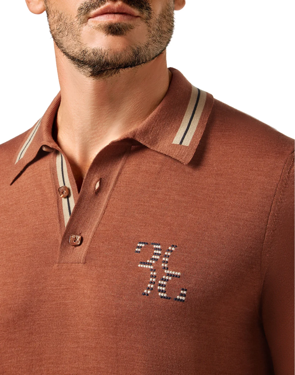Pullover Polo-Neck LS Double B, цвет: Коричневый