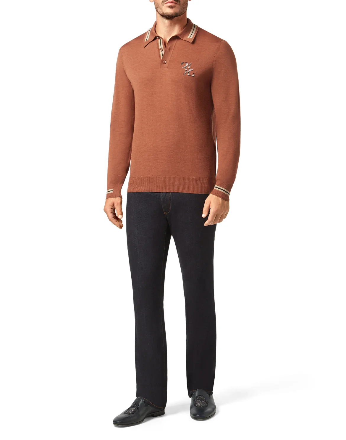 Pullover Polo-Neck LS Double B, цвет: Коричневый