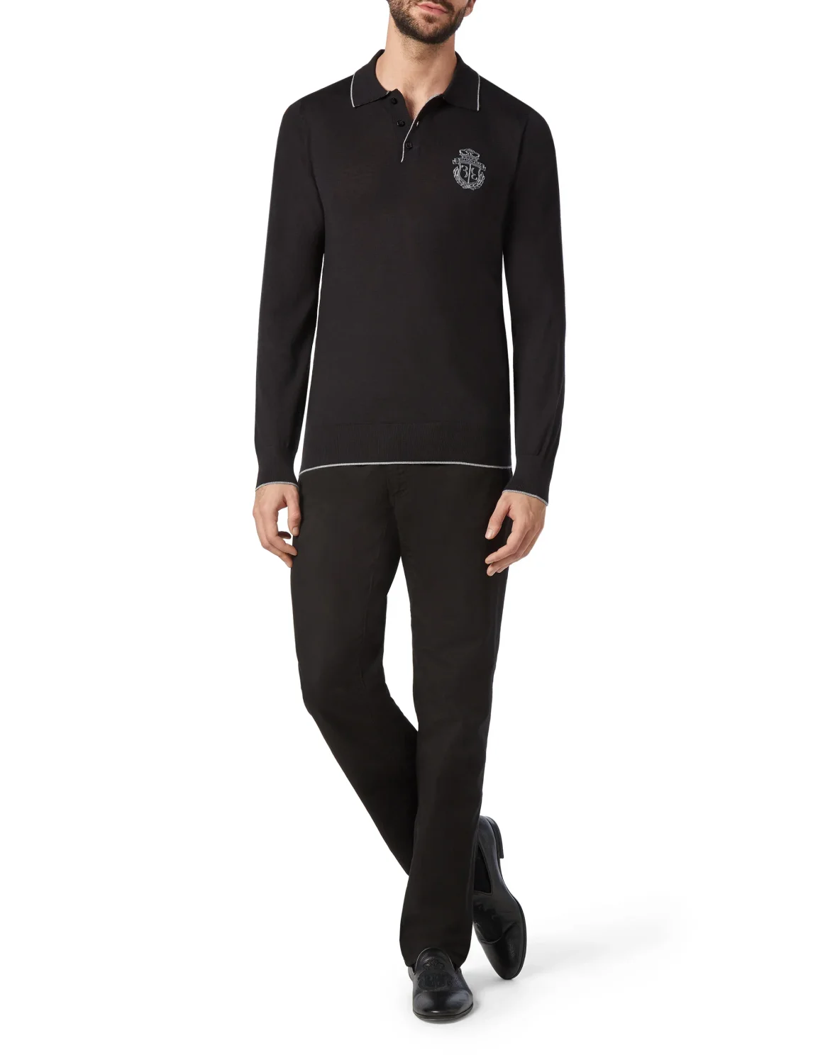 Pullover Polo-Neck LS Crest, цвет: Черный