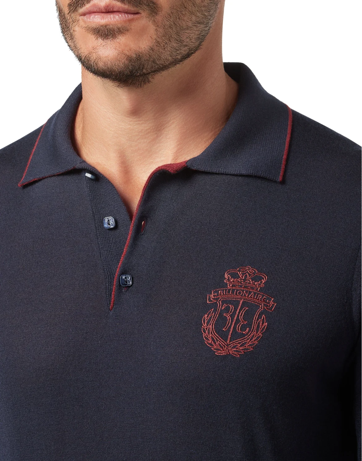 Pullover Polo-Neck LS Crest, цвет: Синий