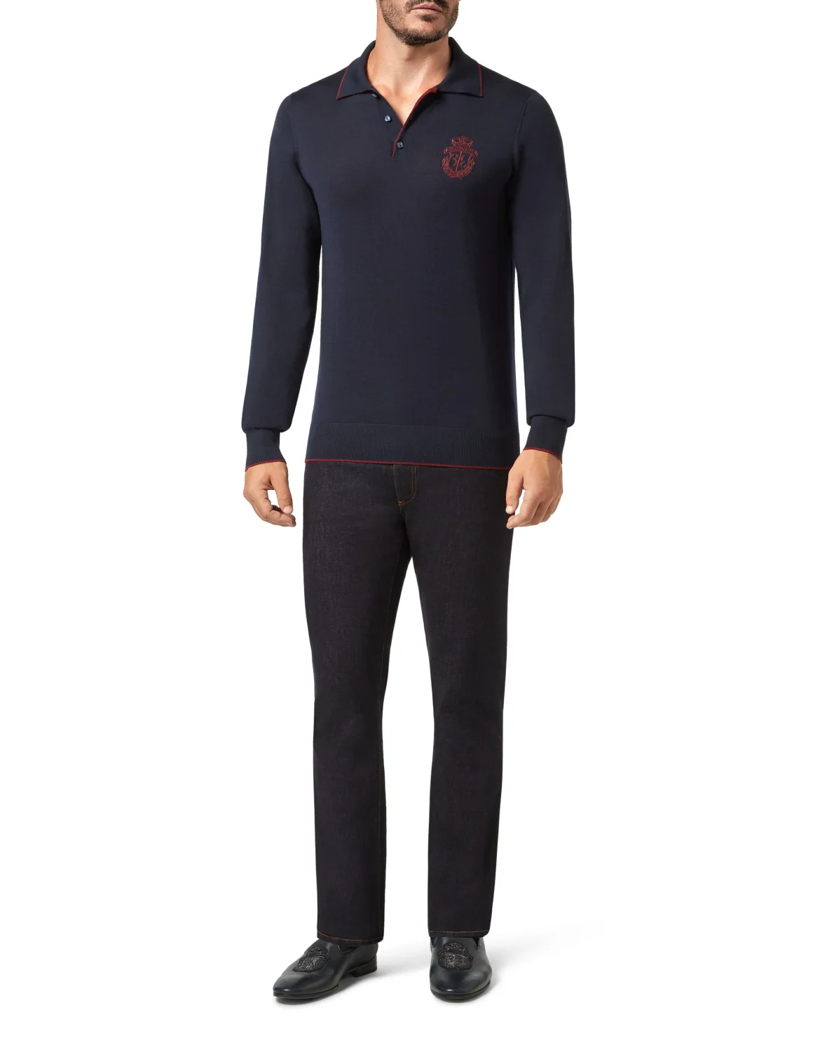 Pullover Polo-Neck LS Crest, цвет: Синий