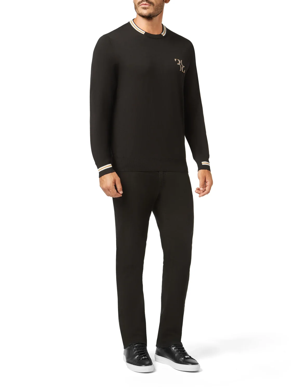 Pullover Round Neck LS Double B, цвет: Черный