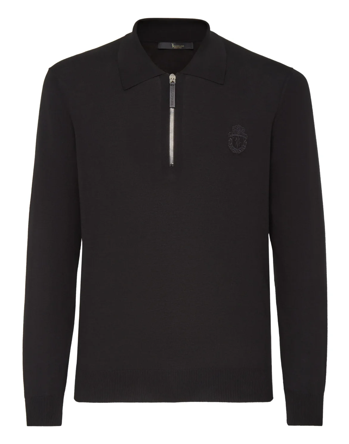 Pullover zip mock Crest, цвет: Черный