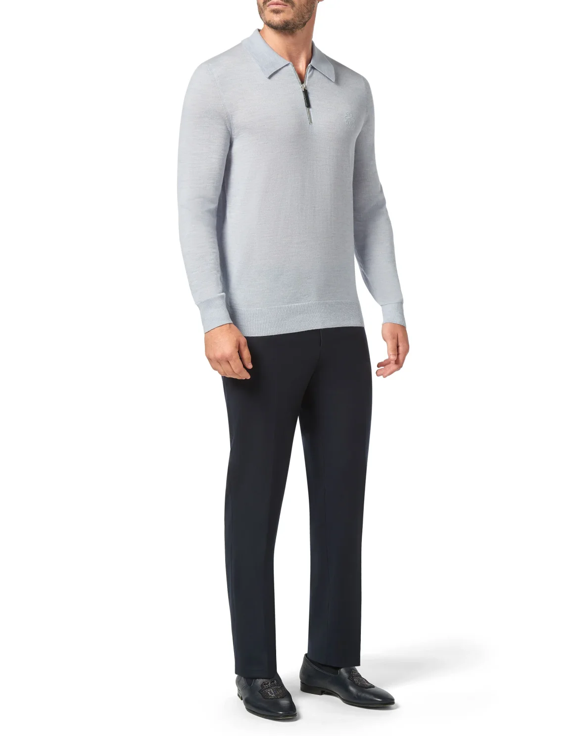 Pullover zip mock Crest, цвет: Синий