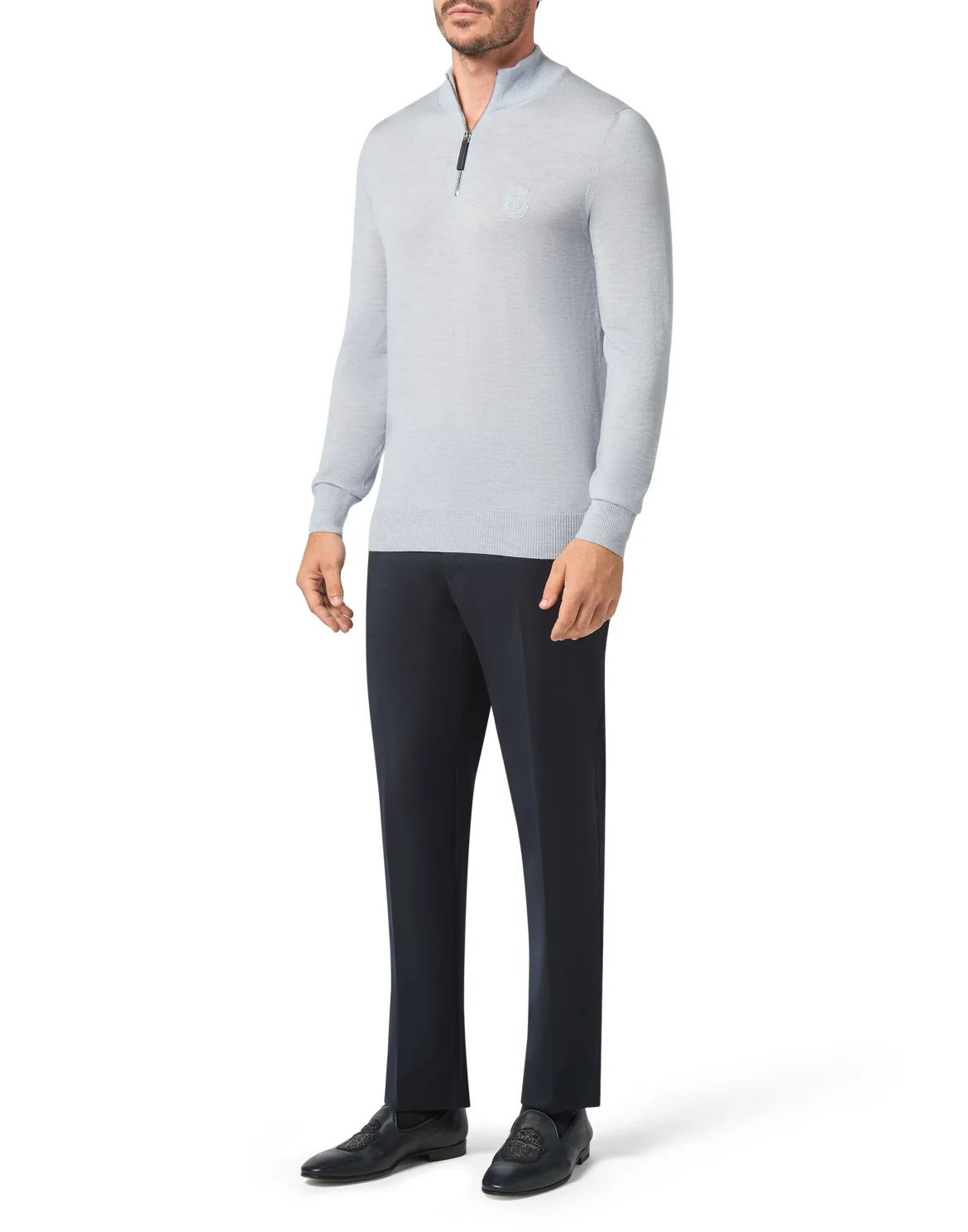 Pullover zip mock Crest, цвет: Синий