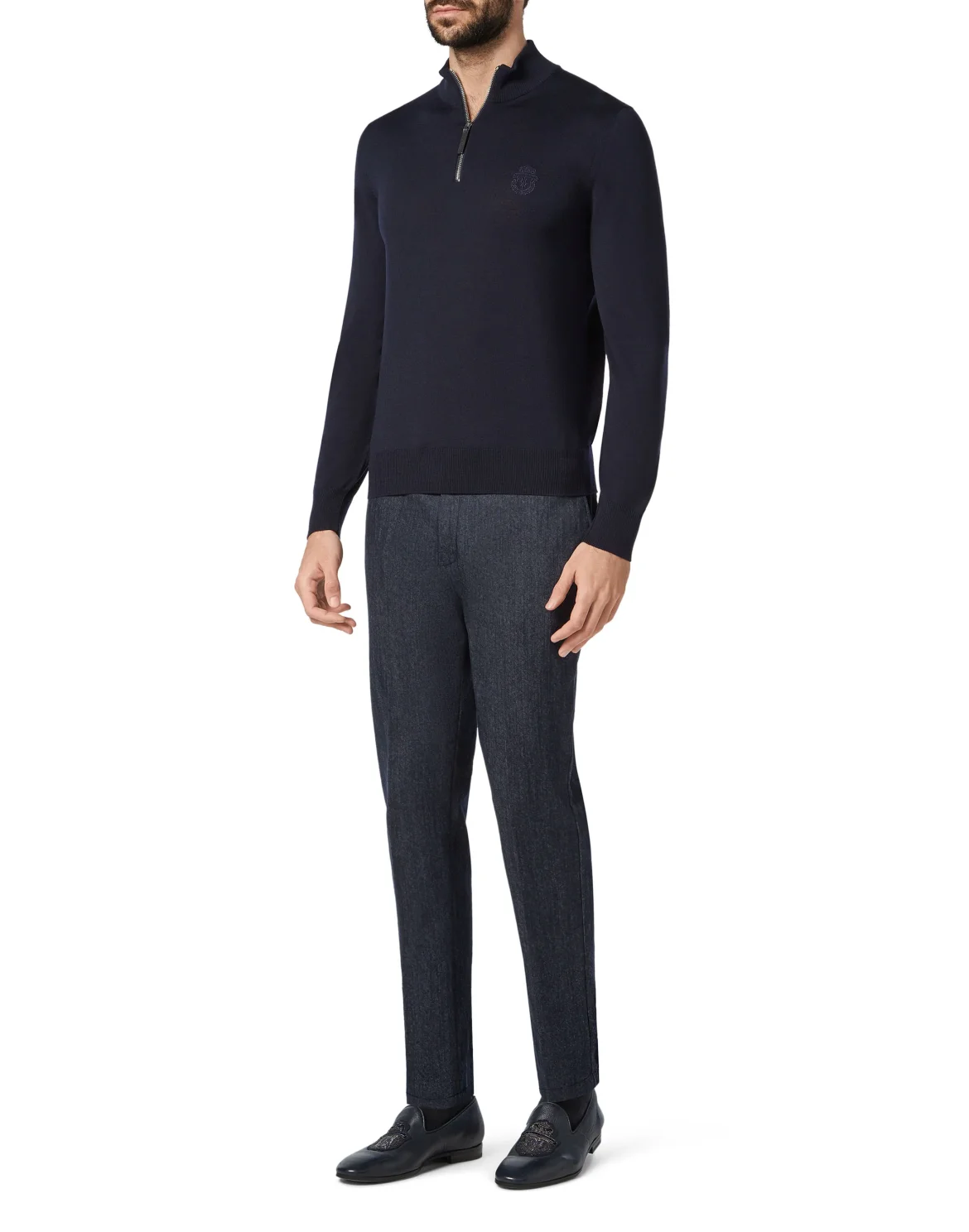 Pullover zip mock Crest, цвет: Синий