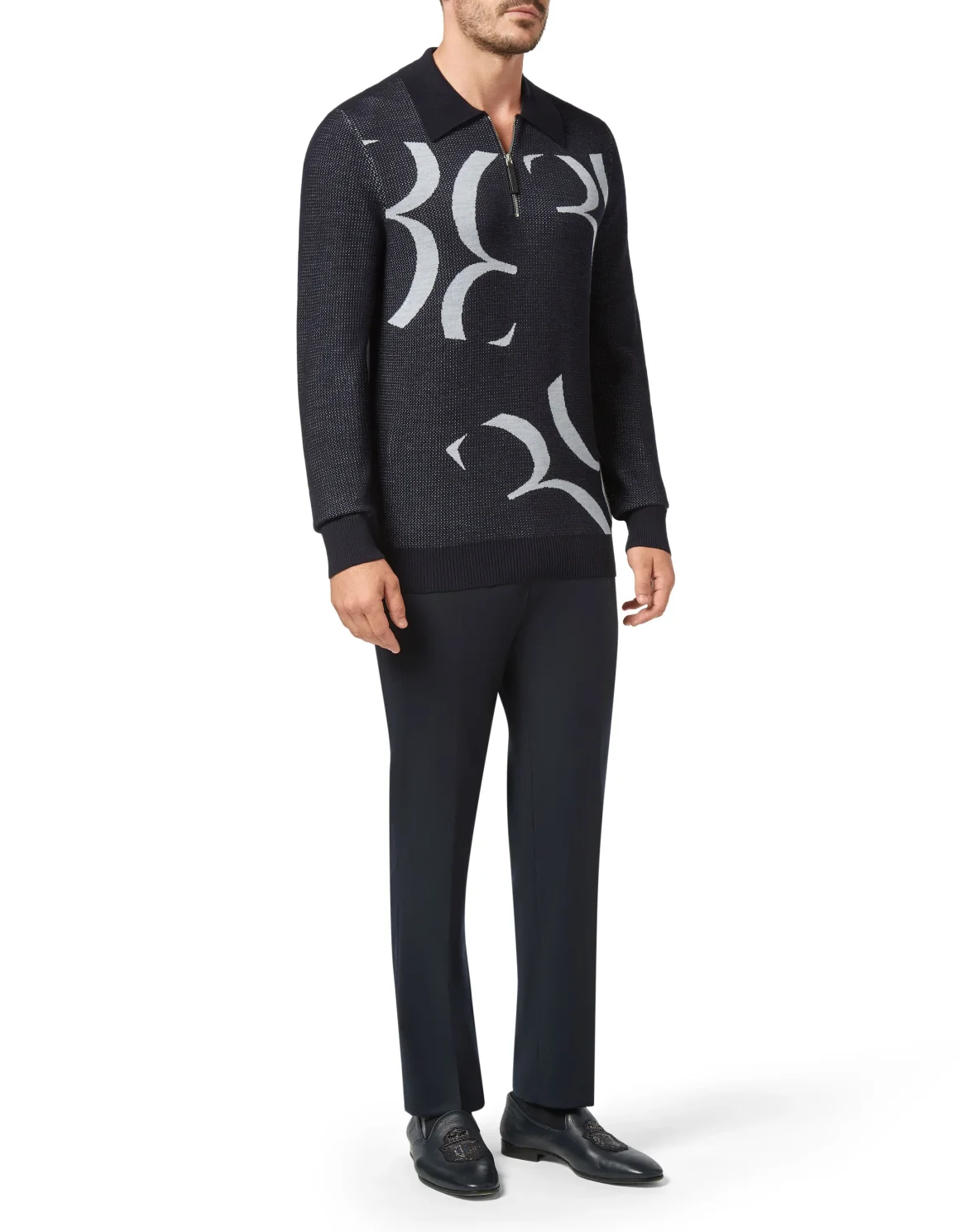 Pullover zip mock Double B, цвет: Синий