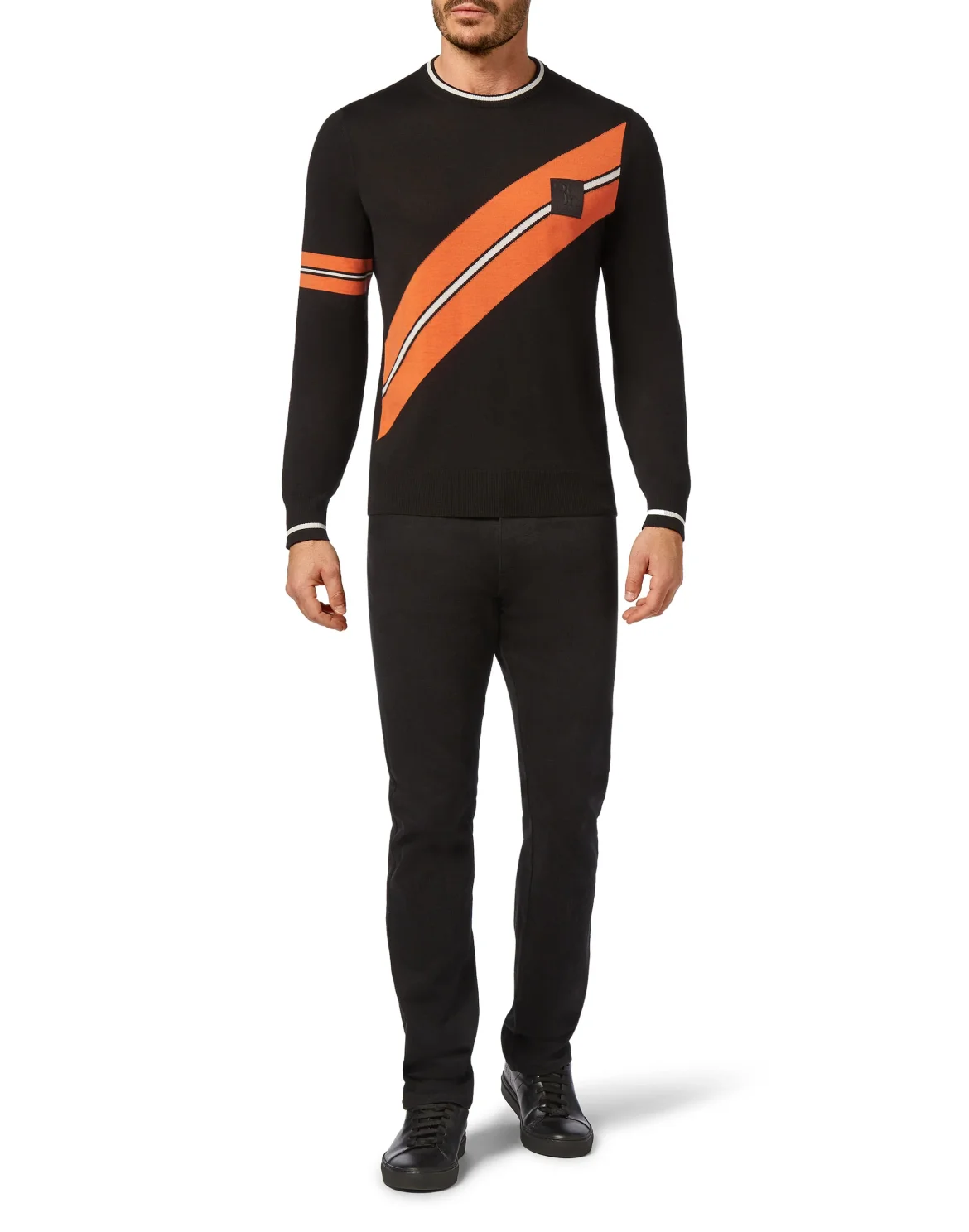 Pullover Round Neck LS Cars Racing, цвет: Черный