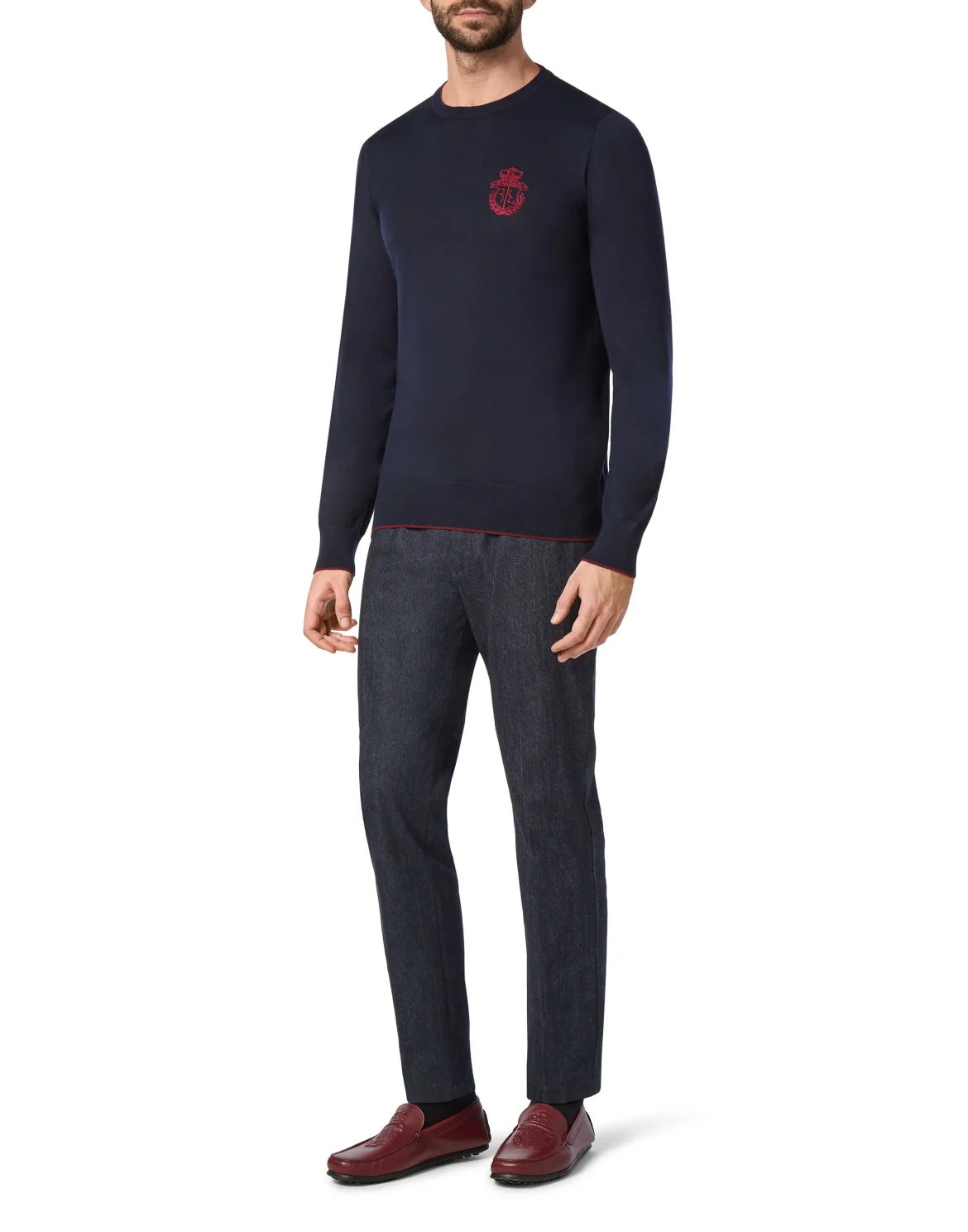 Pullover Round Neck LS Crest, цвет: Синий