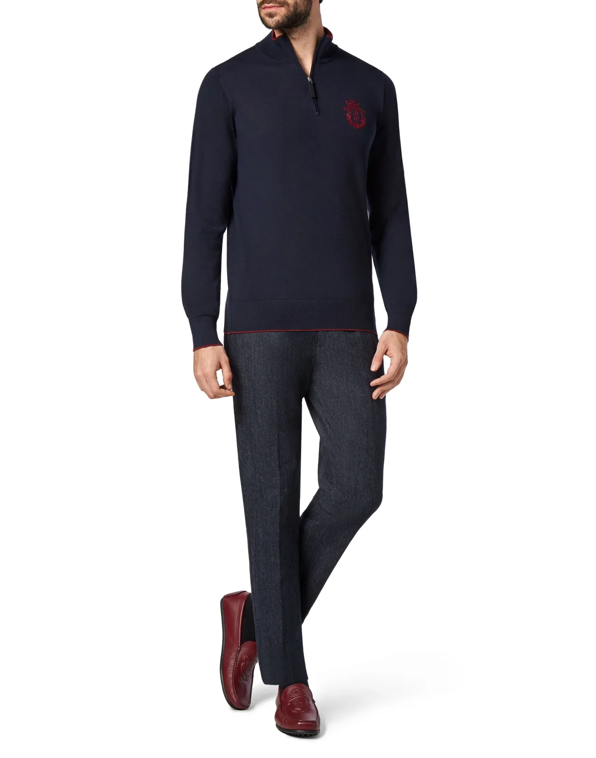 Pullover zip mock Crest, цвет: Синий