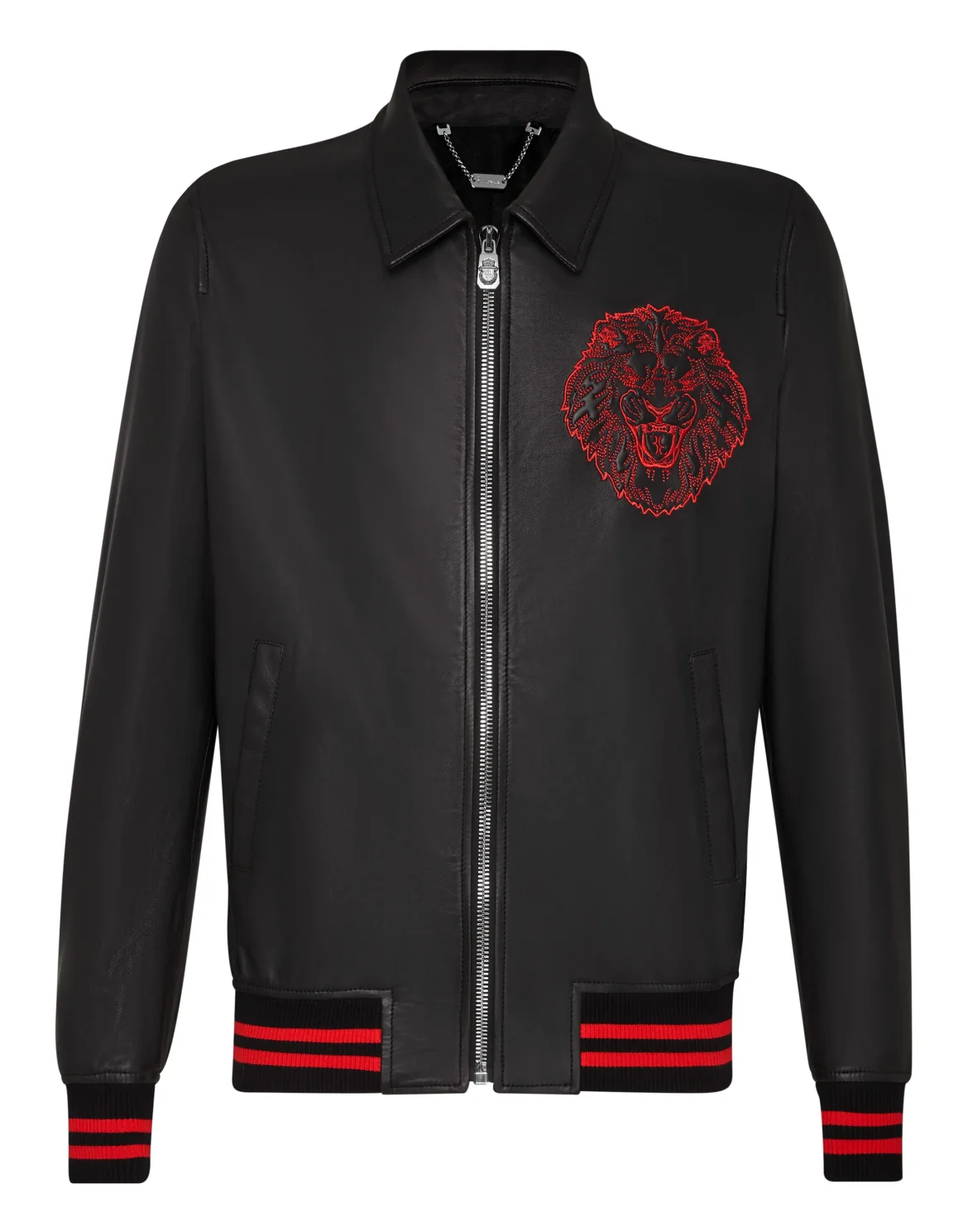 Leather Bomber Lion, цвет: Черный