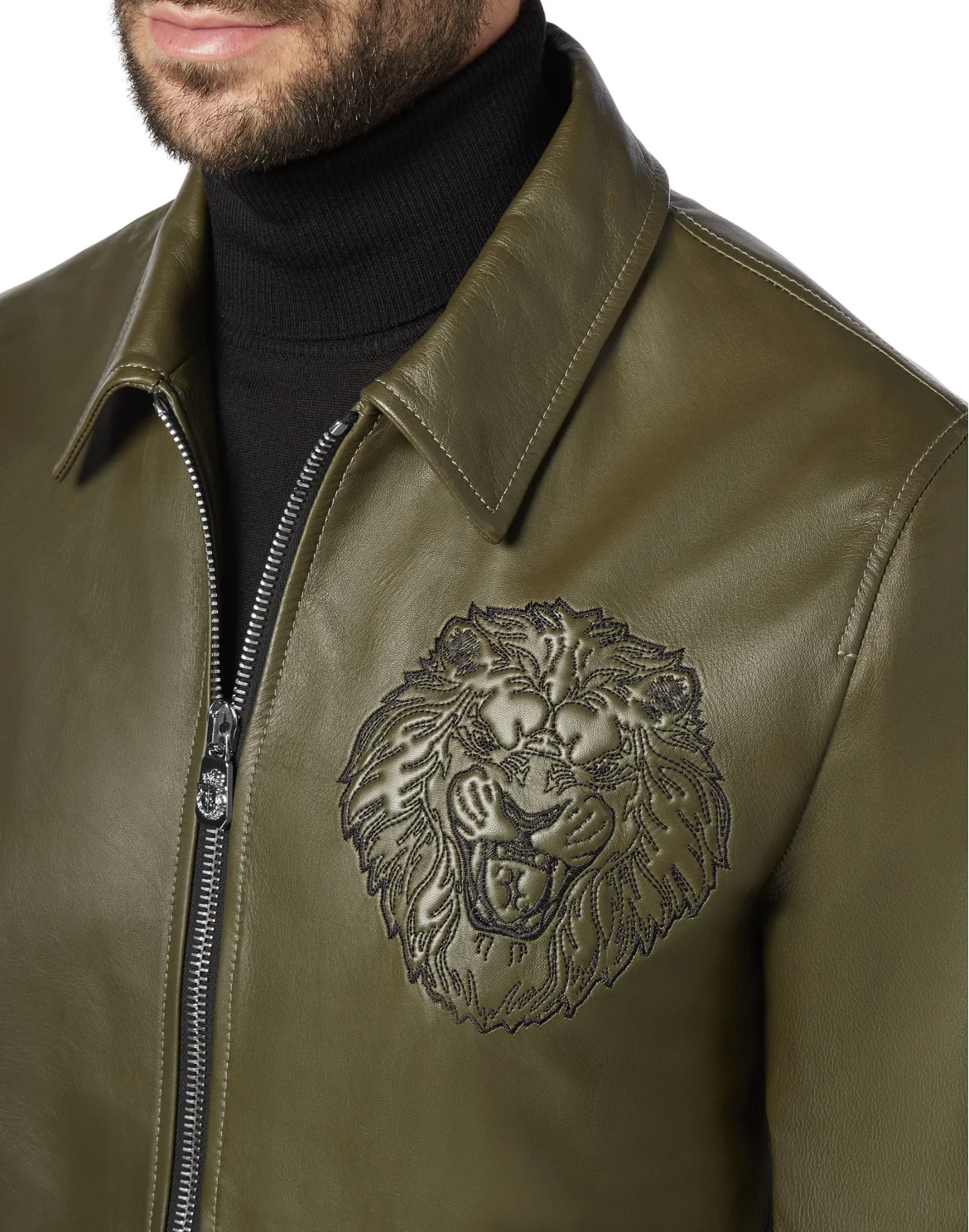 Leather Bomber Lion, цвет: Камуфляж