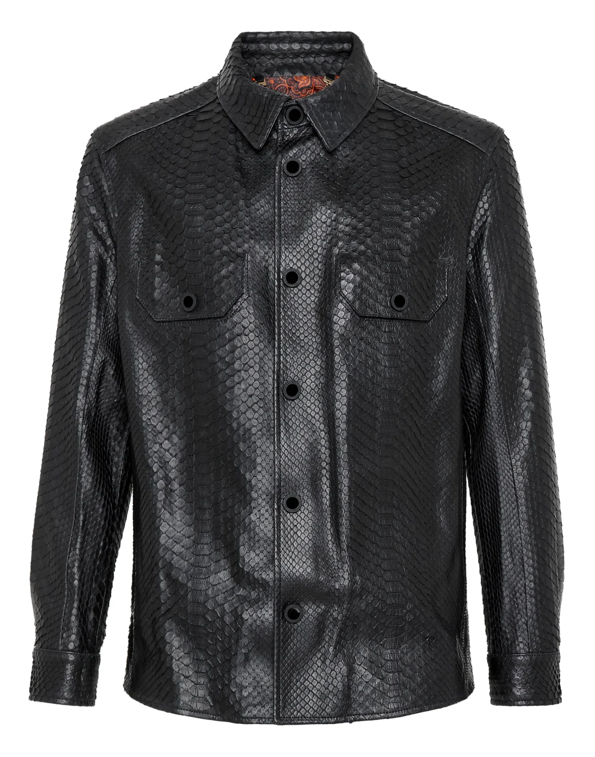 Python Leather Shirts Luxury, цвет: Черный
