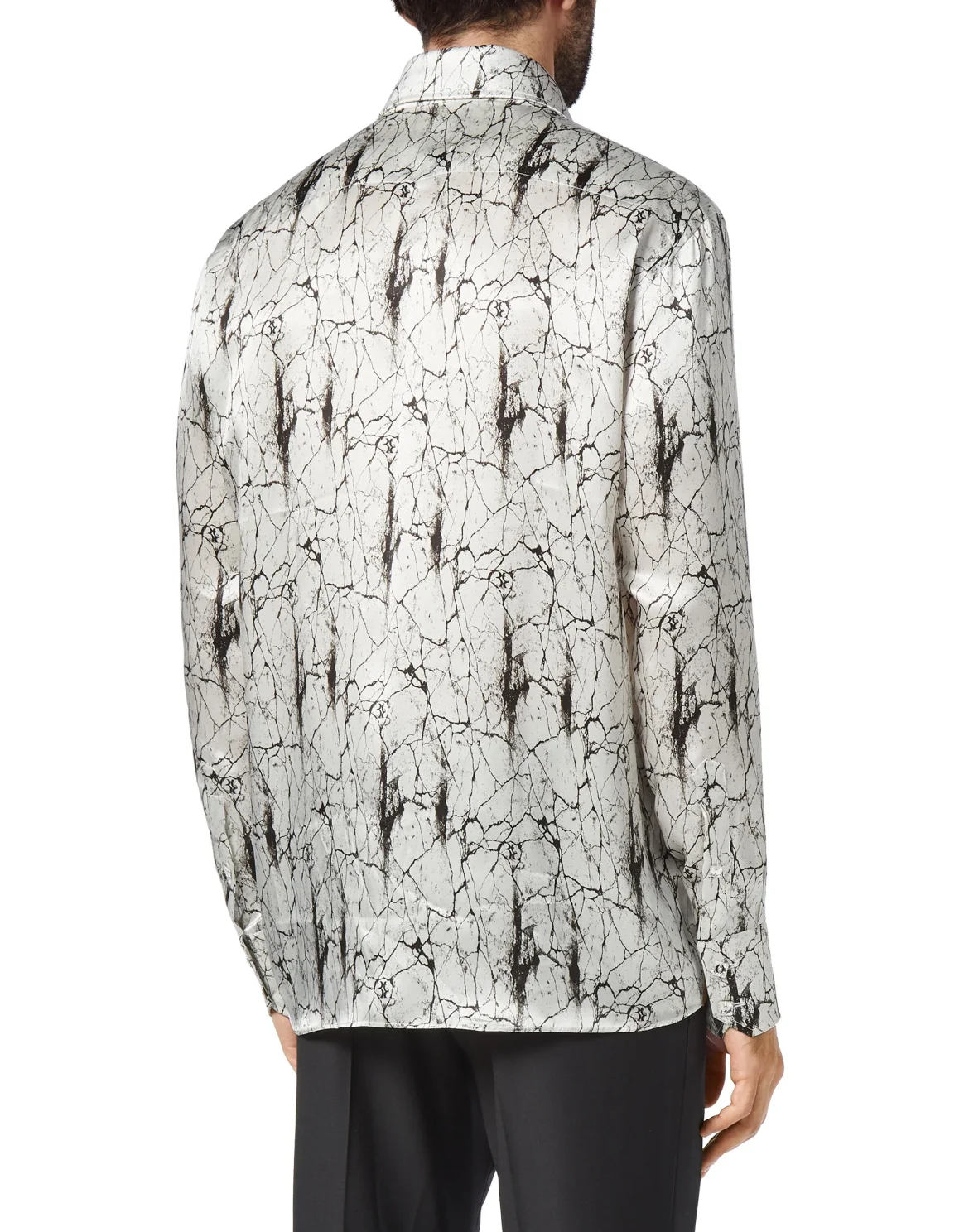 Silk Shirt Silver Cut LS/Flavio Marbled, цвет: Белый