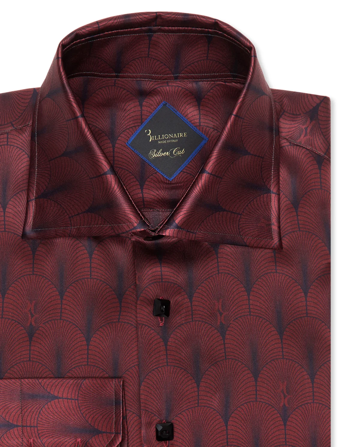 Silk Shirt Silver Cut LS/Flavio Geometric, цвет: Красный