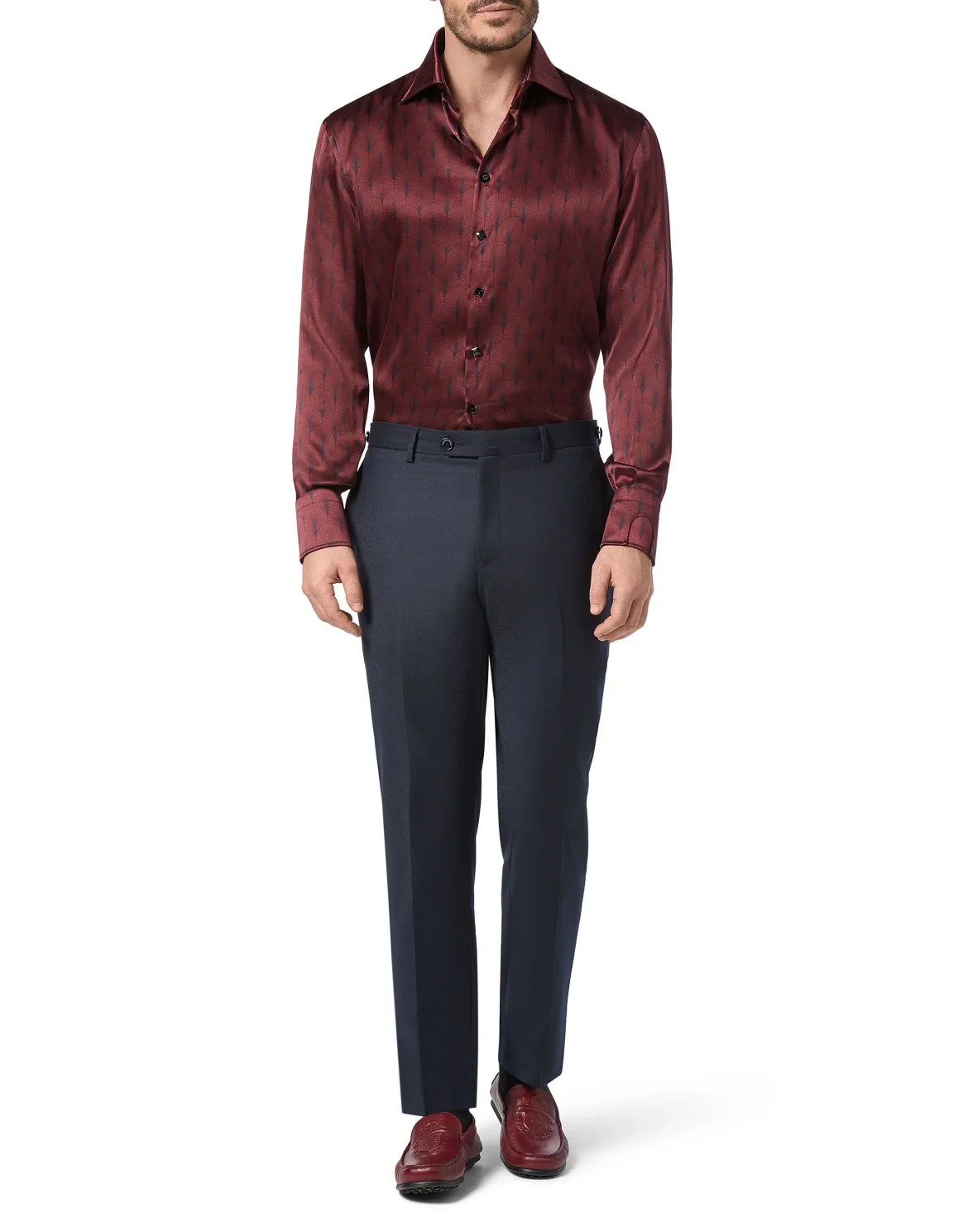 Silk Shirt Silver Cut LS/Flavio Geometric, цвет: Красный