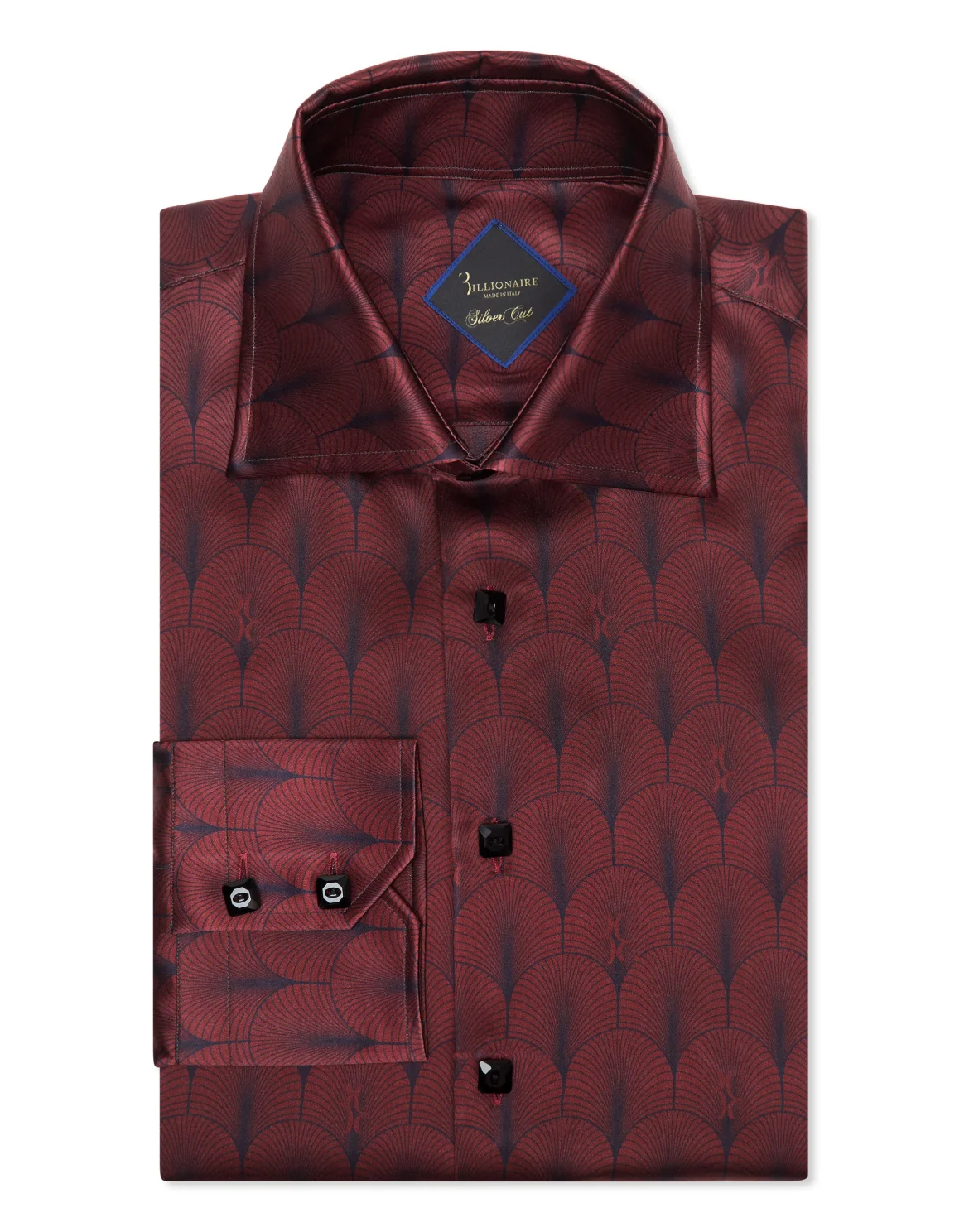 Silk Shirt Silver Cut LS/Flavio Geometric, цвет: Красный