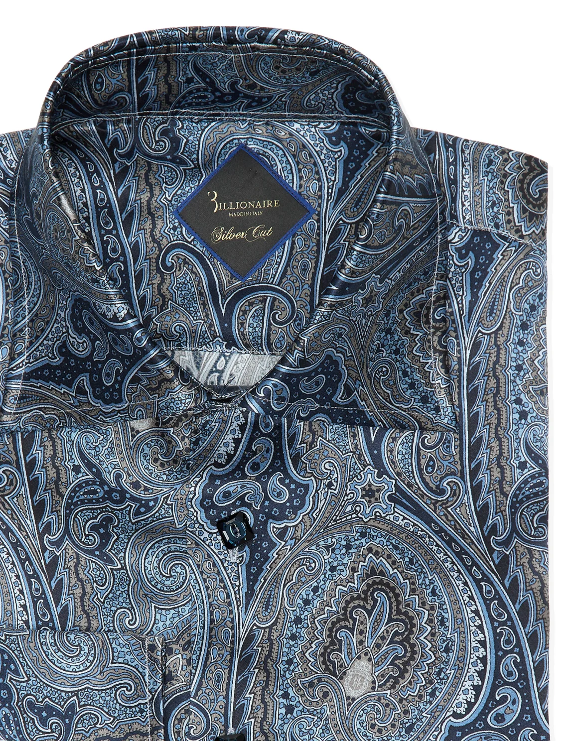 Silk Shirt Silver Cut LS/Flavio Baroque, цвет: Синий
