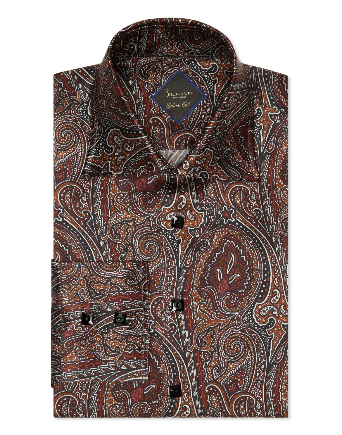 Silk Shirt Silver Cut LS/Flavio Baroque, цвет: Красный
