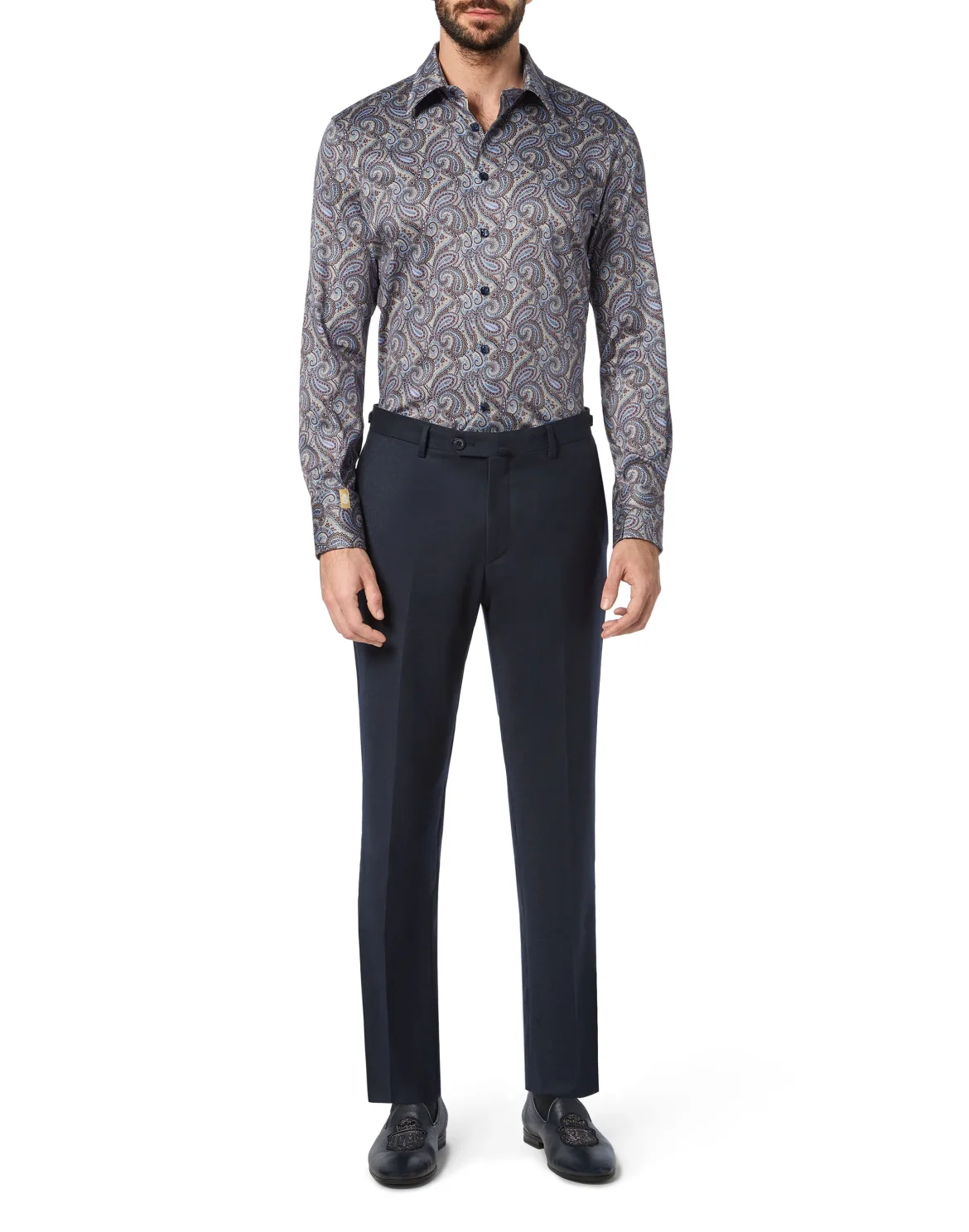Shirt Silver Cut LS/Milano Paisley, цвет: Синий