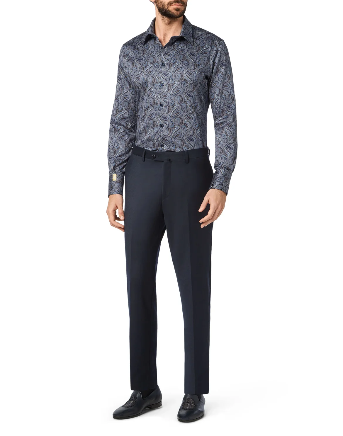 Shirt Gold Cut LS/Milano Paisley, цвет: Синий