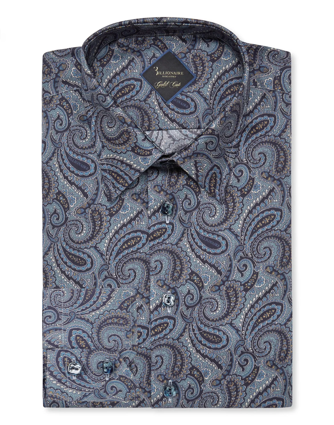 Shirt Gold Cut LS/Milano Paisley, цвет: Синий