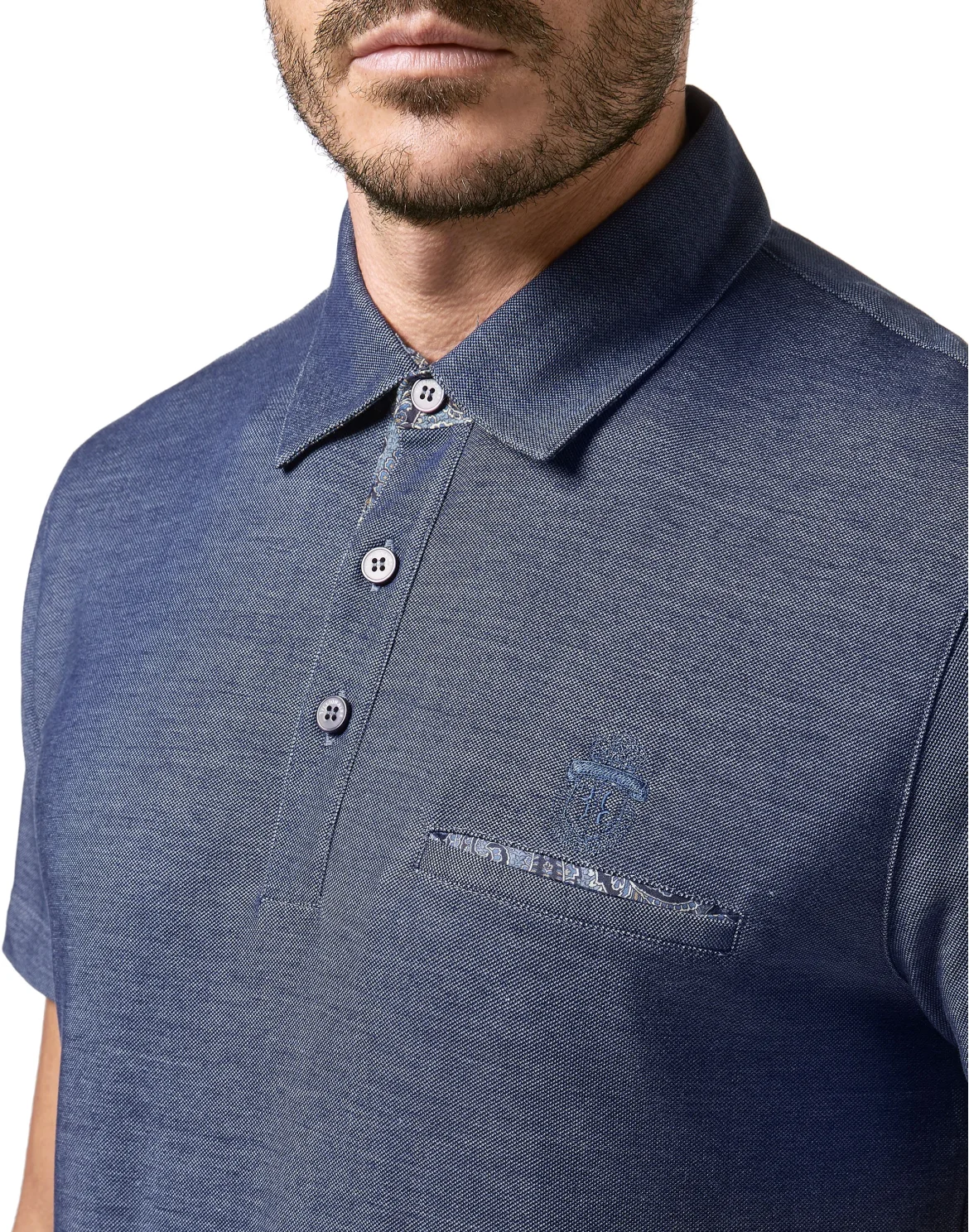 Polo shirt SS Paisley, цвет: Синий