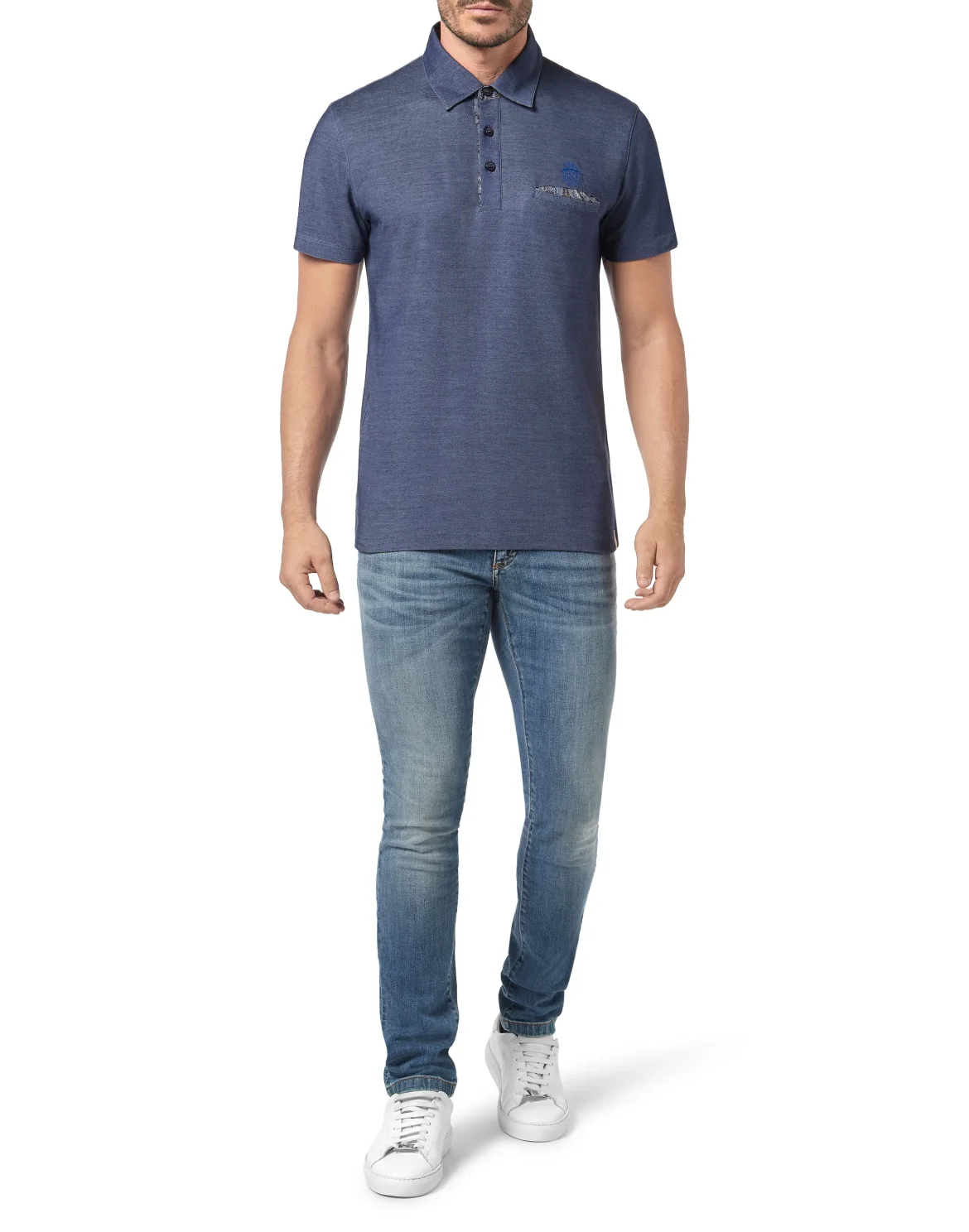 Polo shirt SS Paisley, цвет: Синий
