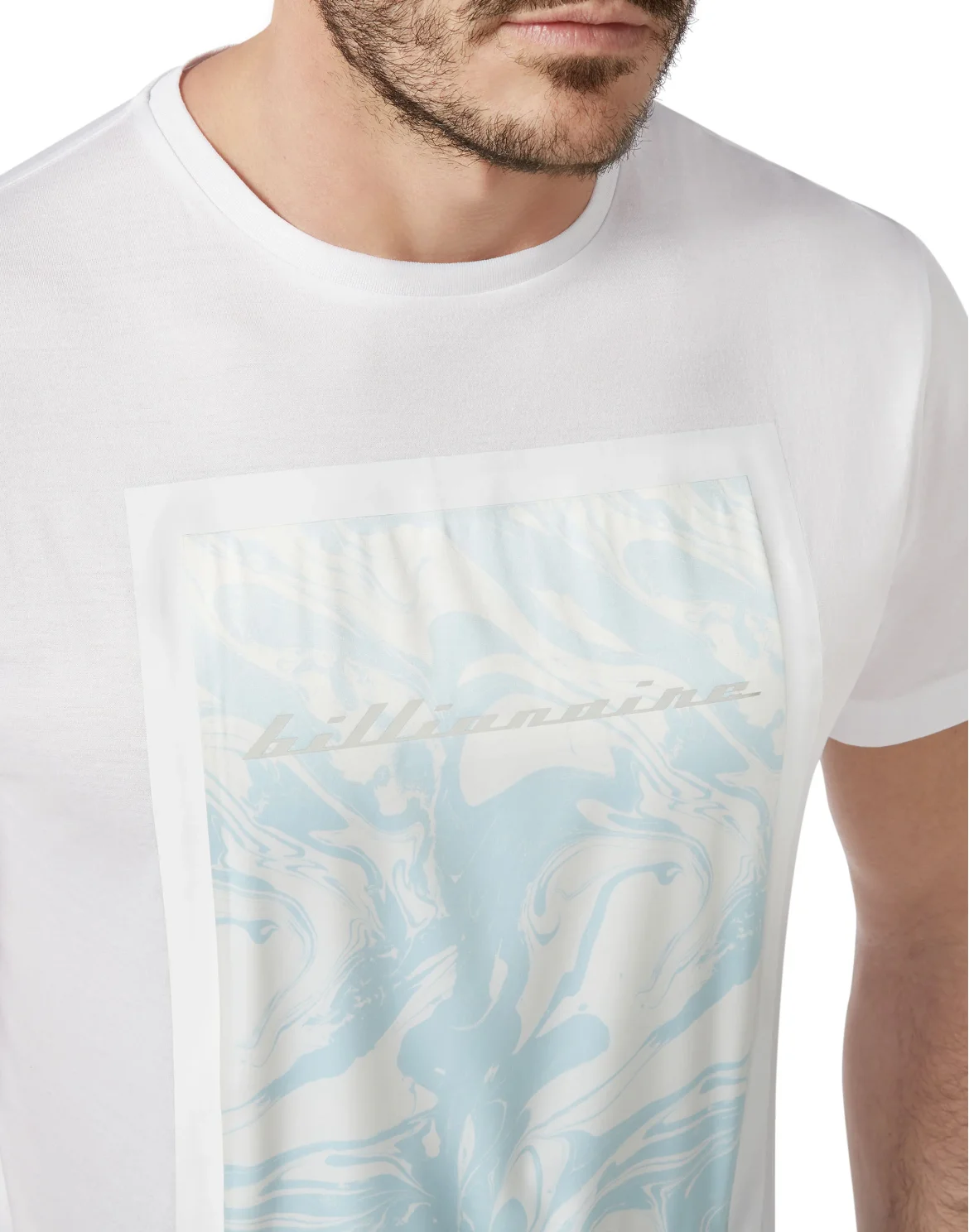 T-shirt Round Neck SS Marbled, цвет: Белый