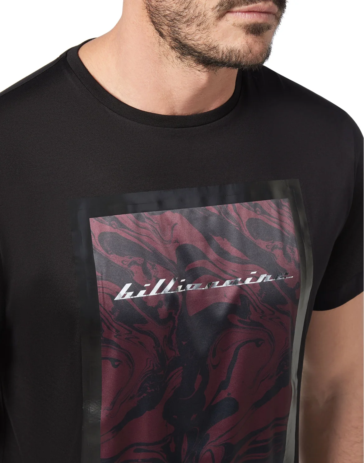 T-shirt Round Neck SS Marbled, цвет: Черный