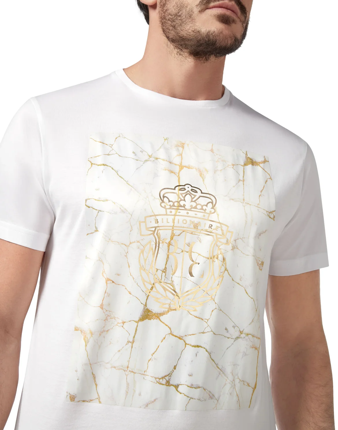 T-shirt Round Neck SS Marbled, цвет: Белый
