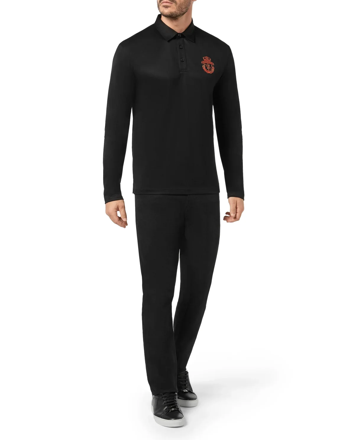 Polo shirt LS Crest, цвет: Черный