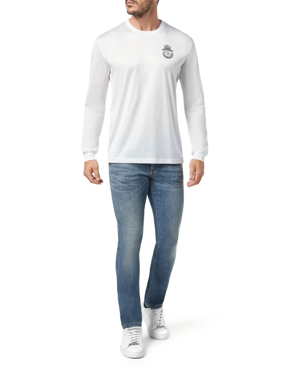 T-shirt Round Neck LS Crest, цвет: Белый