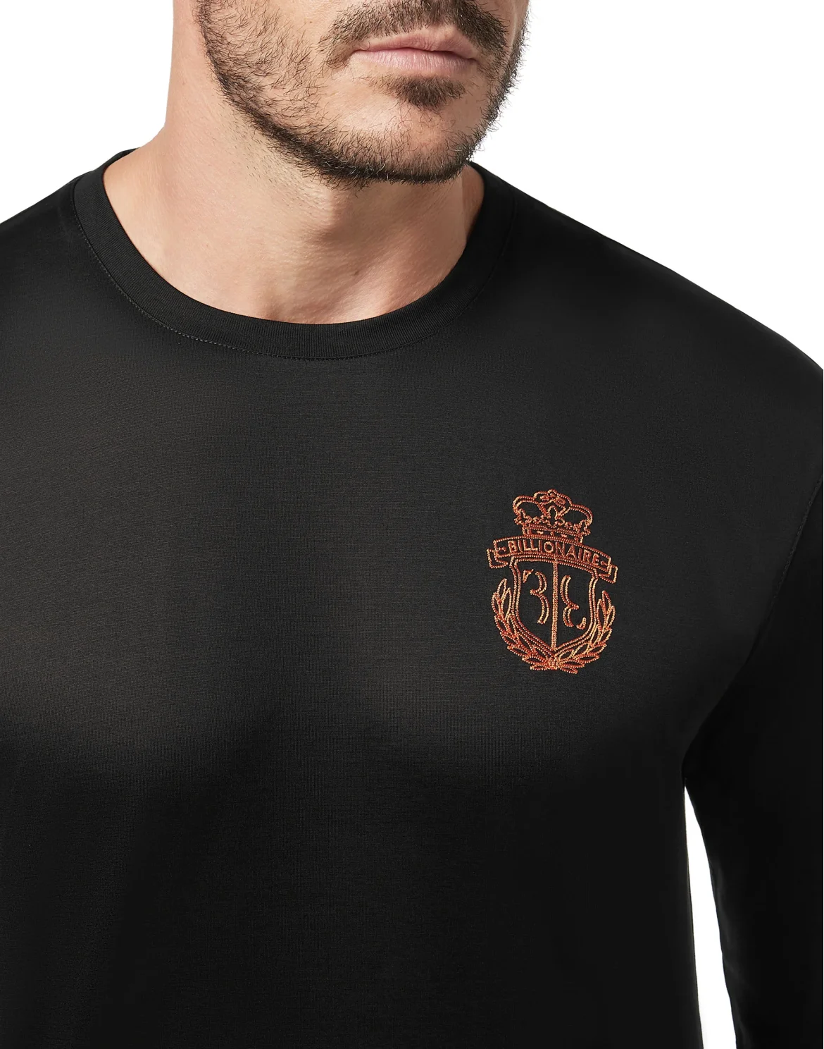 T-shirt Round Neck LS Crest, цвет: Черный