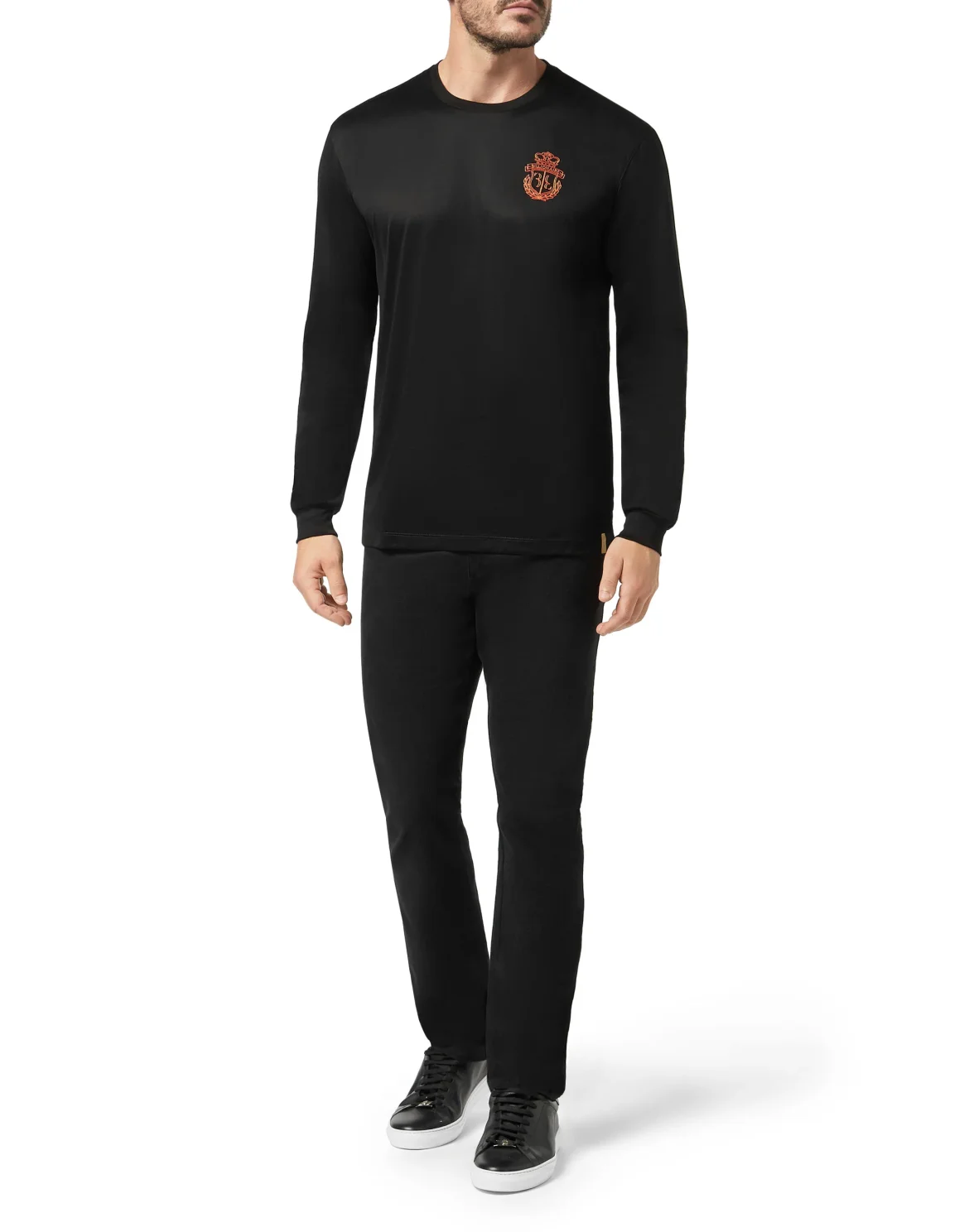 T-shirt Round Neck LS Crest, цвет: Черный