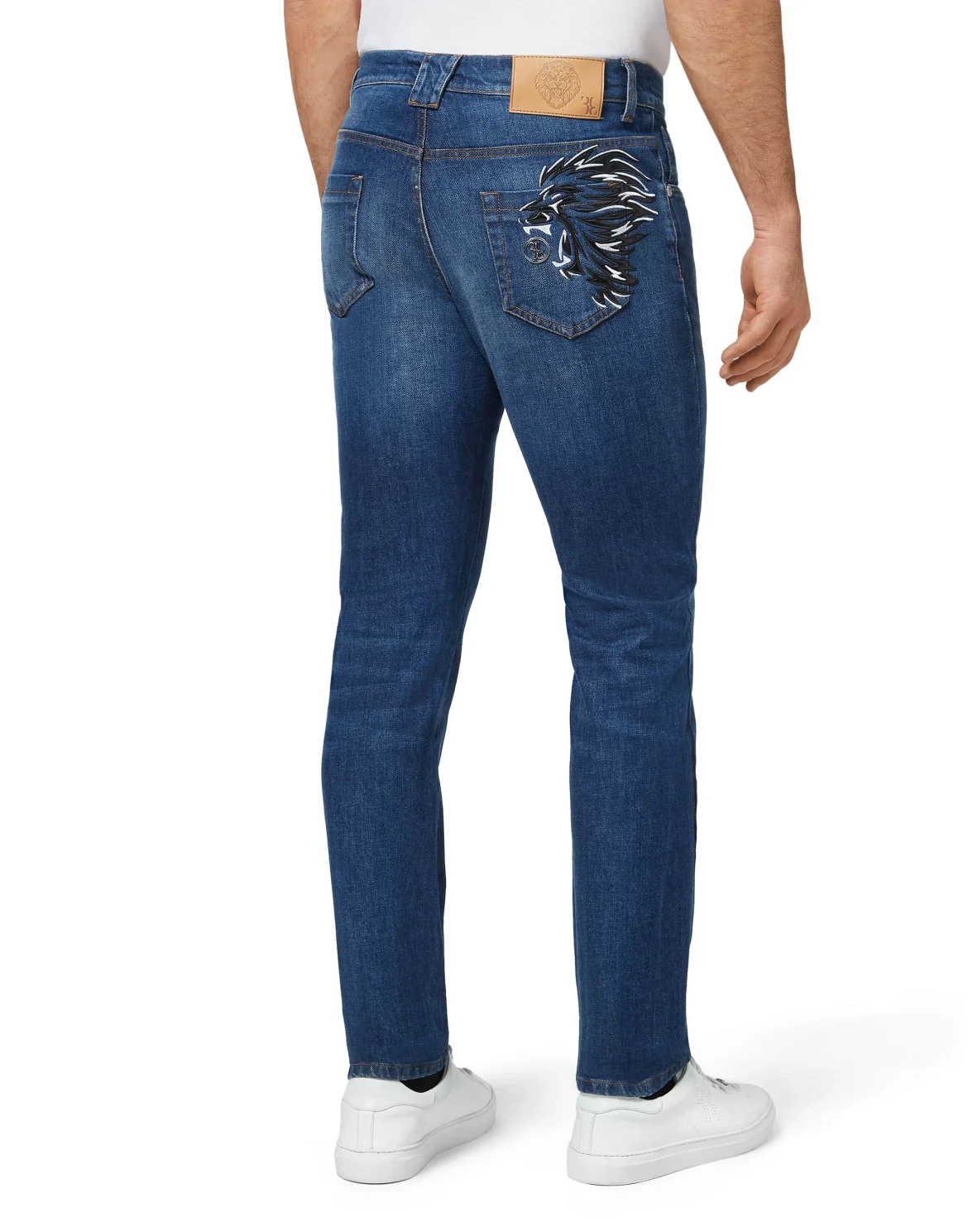 Denim Super Straight Cut Embroidery Istitutional, цвет: Синий