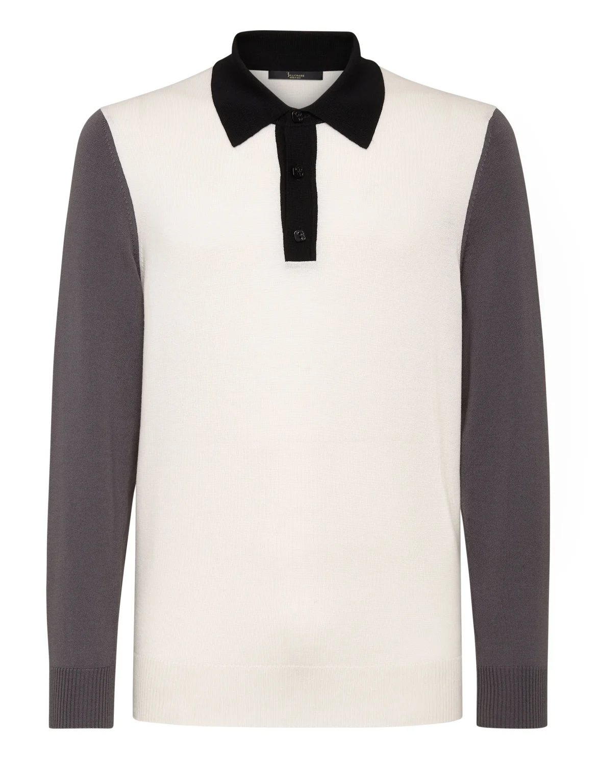Merino wool Pullover Polo-Neck LS Color Block, цвет: Серый