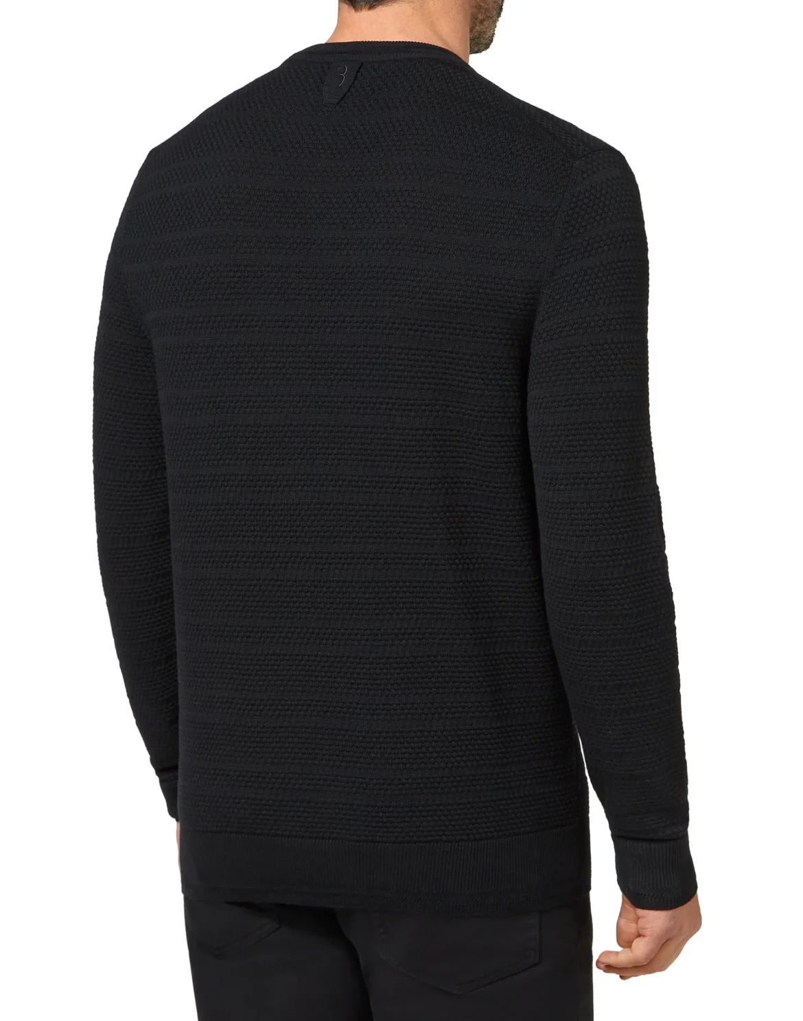 Merino wool Pullover Round Neck LS Istitutional, цвет: Черный