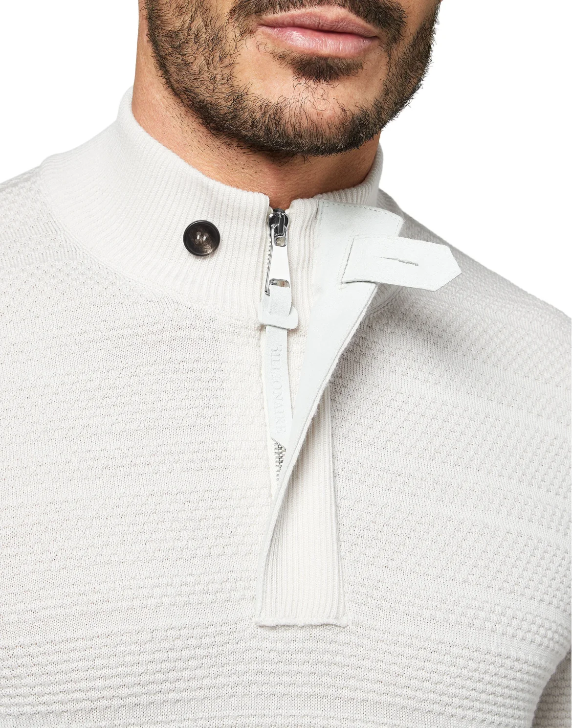 Merino wool Pullover zip mock Istitutional, цвет: Бежевый