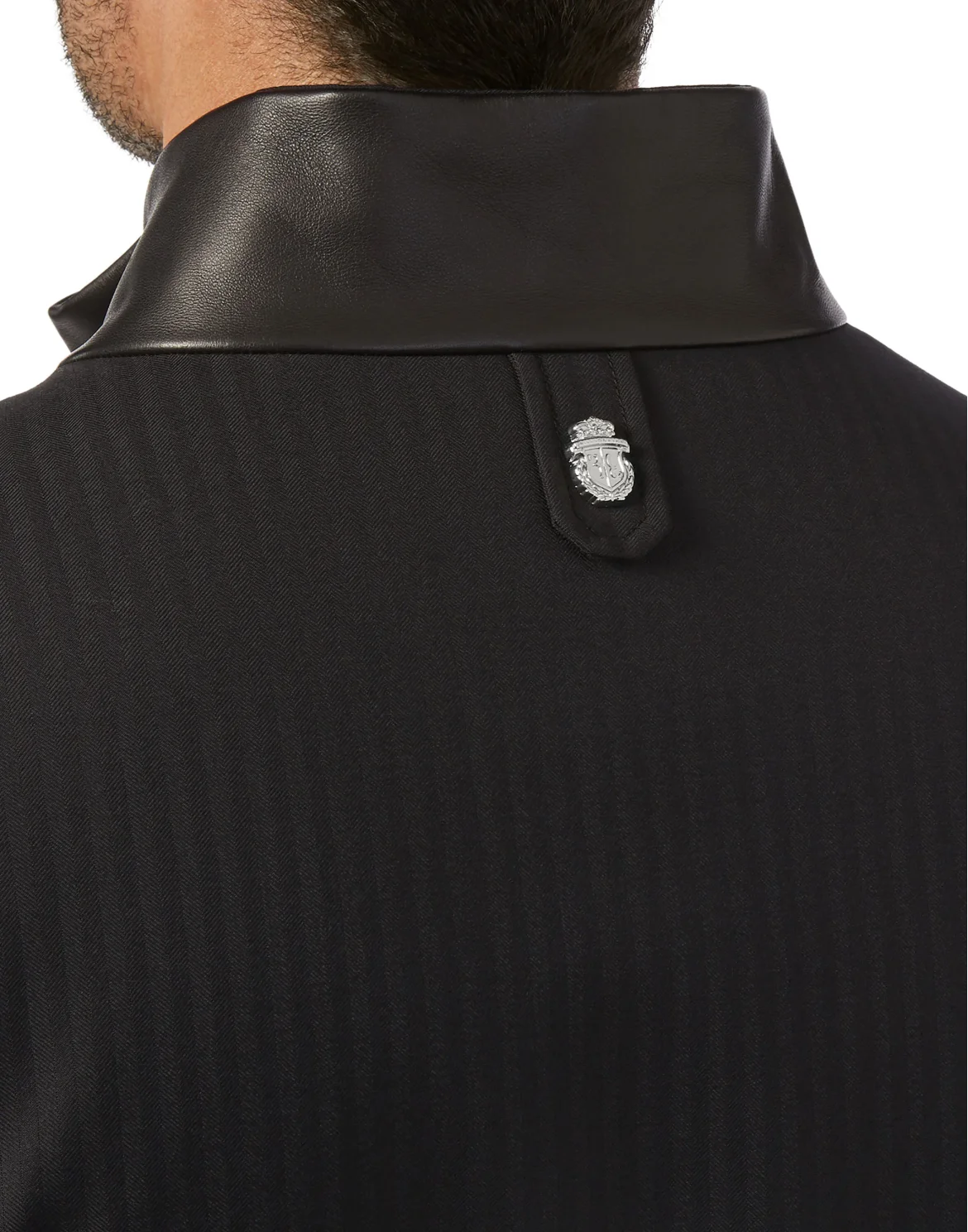 Bicolor Bomber leather inserts Crest, цвет: Черный