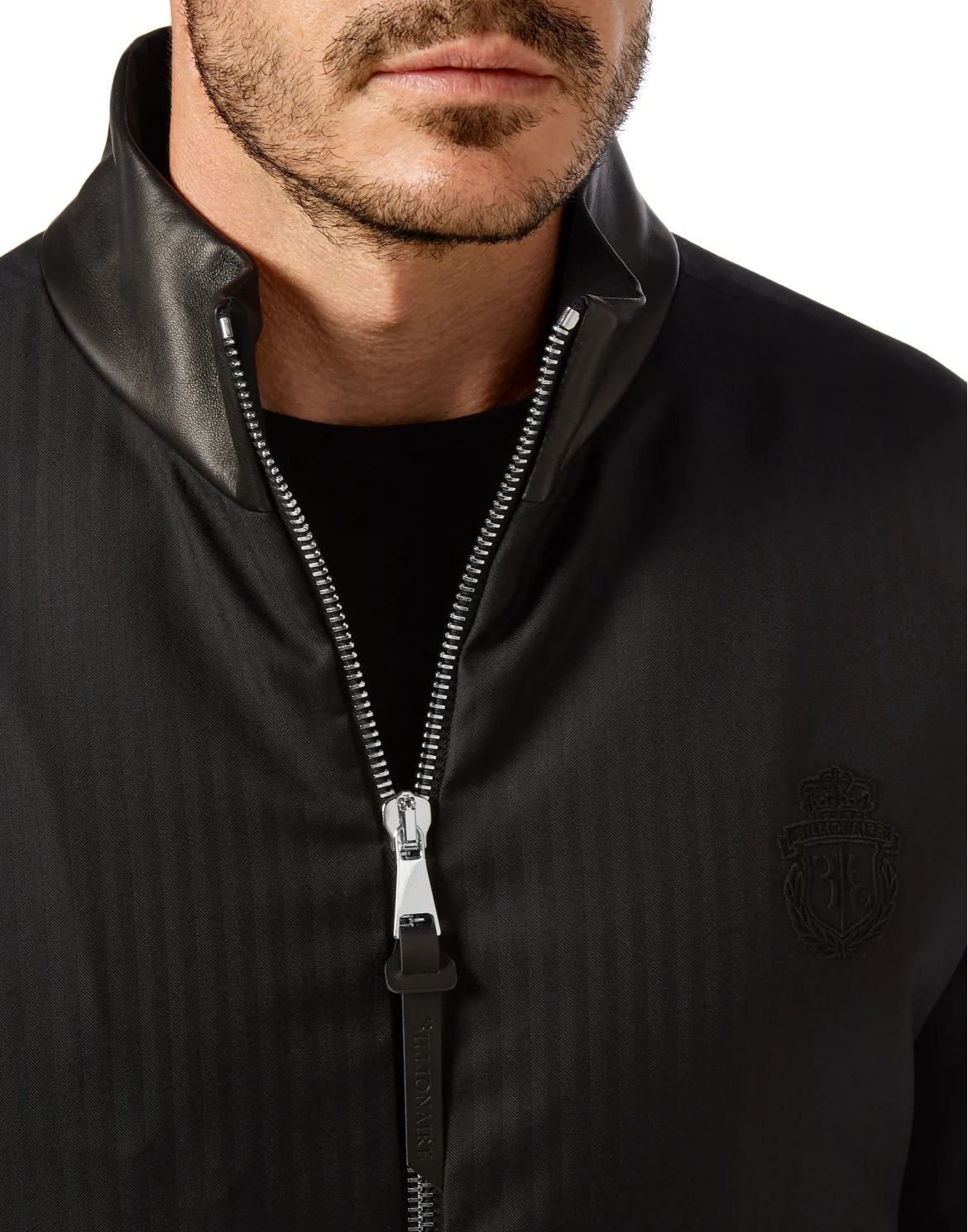 Bicolor Bomber leather inserts Crest, цвет: Черный